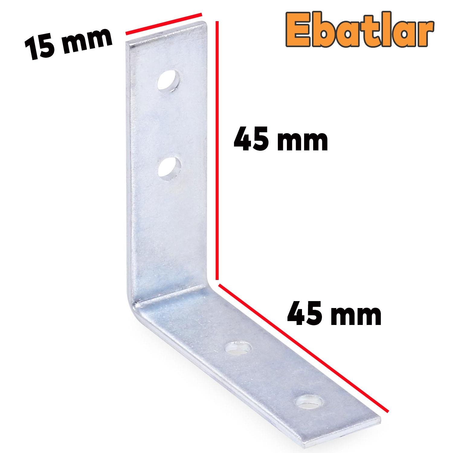 Mobilya Eşya Dolap Yatak Duvara Sabitleme Köşebent Bağlantı Aparatı L Demiri Gönye 45x45x15 Mm (5 ADET)