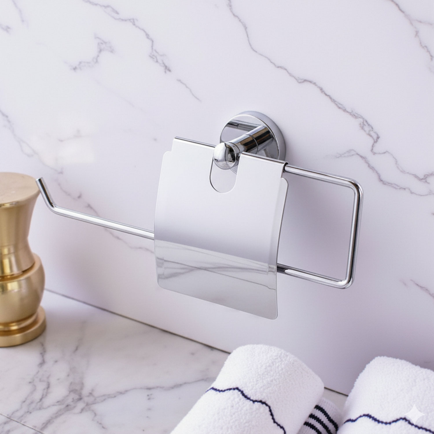 Kapalı Kağıt Havluluk Krom Gümüş Metal Duvara Monte Vidalı Banyo Tuvalet Mutfak Kağıt Havluluk 25 cm