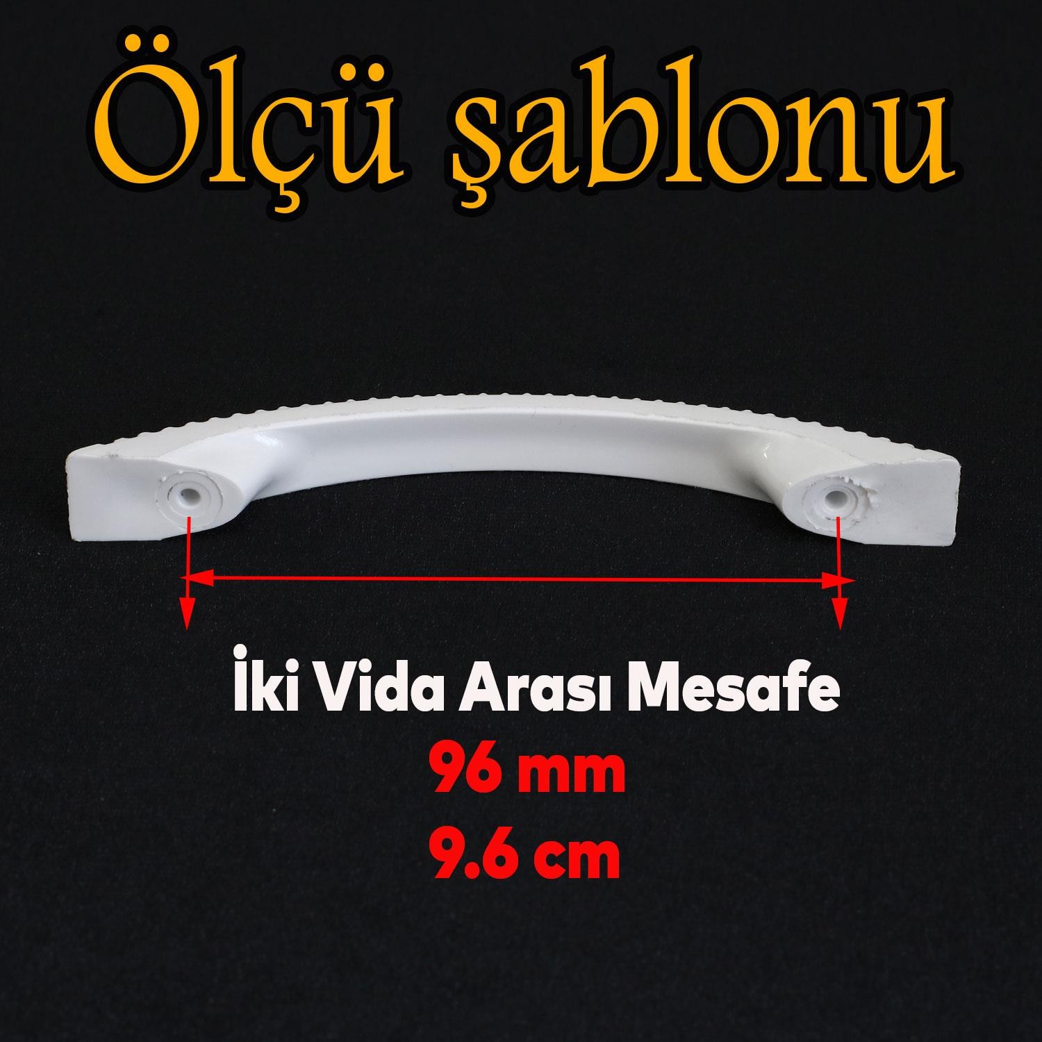 Tırtıklı 96 mm Kulp Sert Plastik Beyaz Çekmece Mobilya Mutfak Dolap Dolabı Kulbu Kulpu Kulpları Toptan Satış