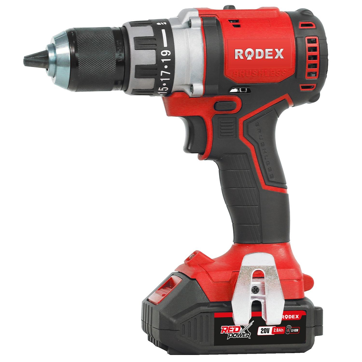 Rodex RPX2350F Kömürsüz Darbeli Matkap 20 V Çift Akülü Vidalama