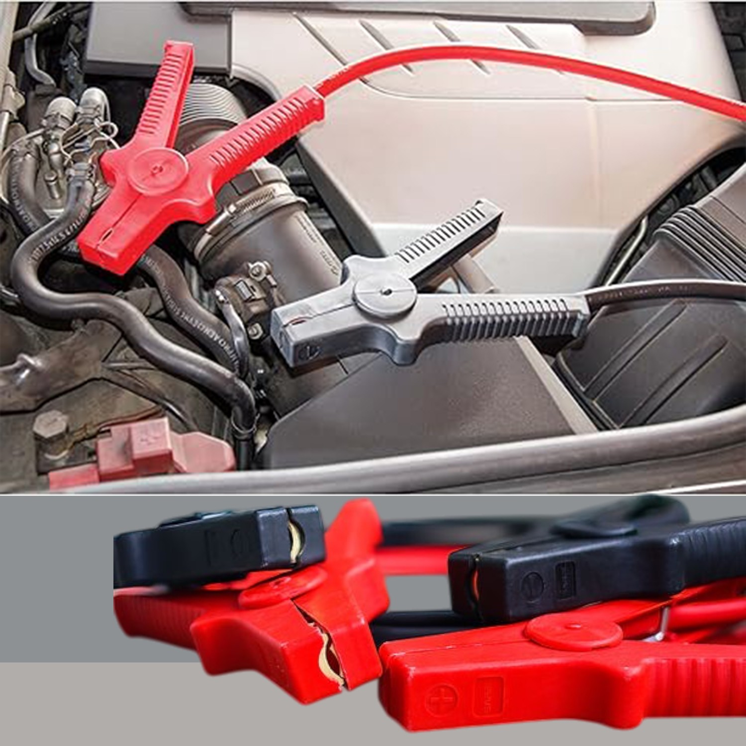 600 Amper Akü Takviye Kablosu 2.2 Metre 16mm² Kalınlık 6V/12/24V Araç Araba Oto Akümülatör Sarj Şarj