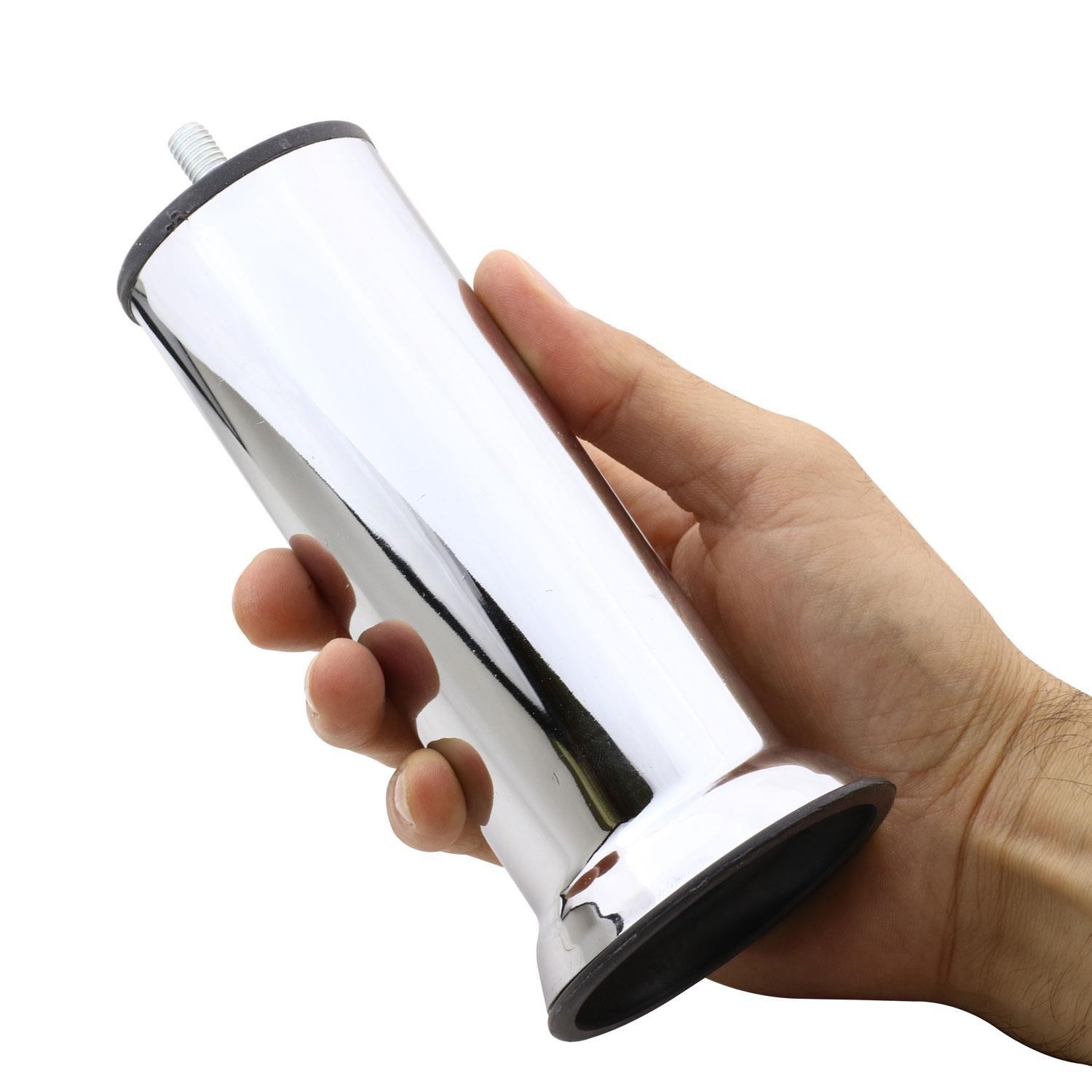 12'li Set Metal Mobilya Kanepe Koltuk Baza Yatak Çekyat Yükseltme Ayağı Ayakları M8 Civata Krom 12 Cm