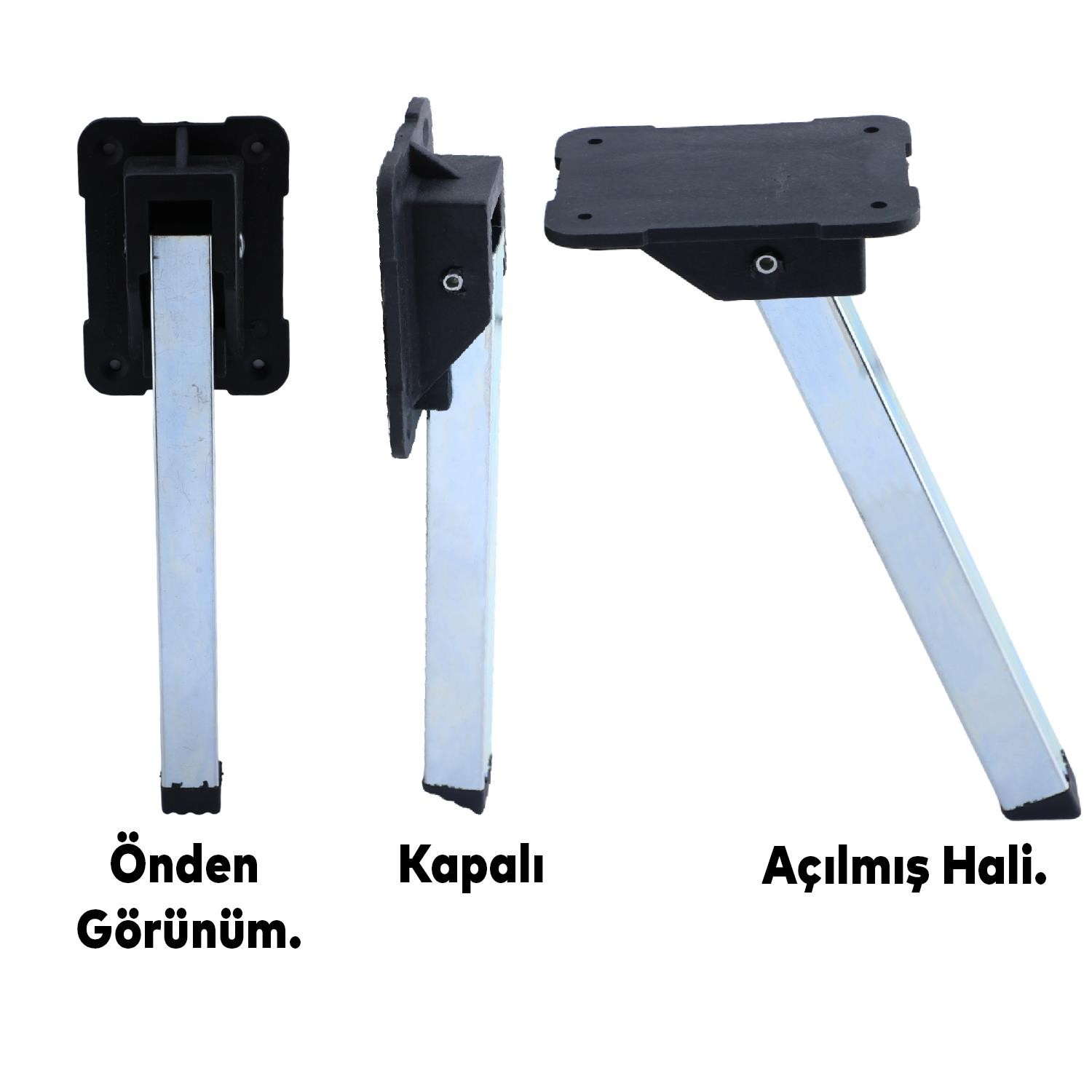 Sofra Ayağı Metal Plastik Siyah Taban Katlanır Yer Sofrası Sini Altı 20 cm (4 ADET)