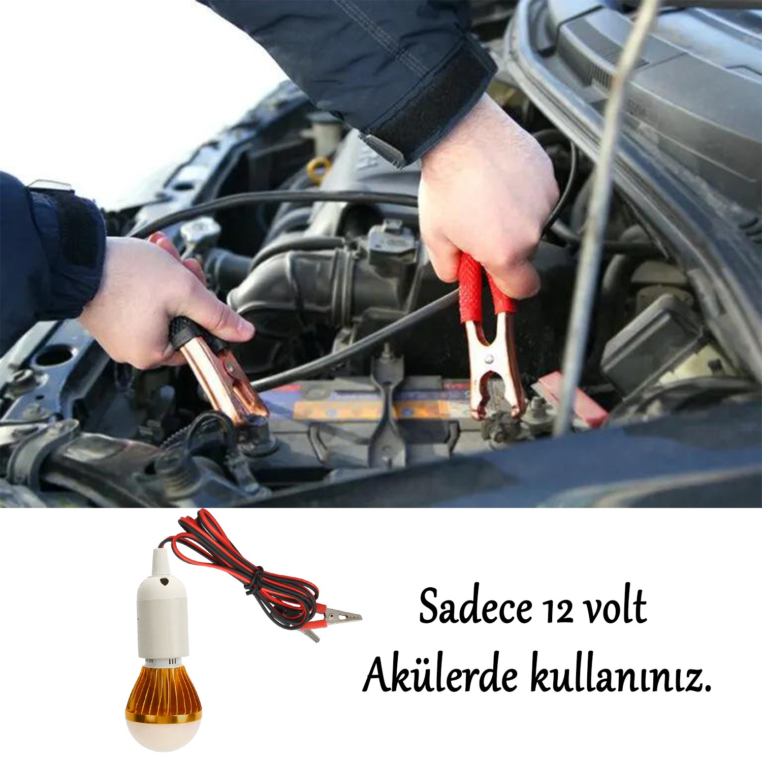 Akü Pensli 4 Metre Kablolu 12 V Tasarruflu Seyyar Led Ampul 5W Lamba Anahtarlı Aydınlatma Beyaz Işık