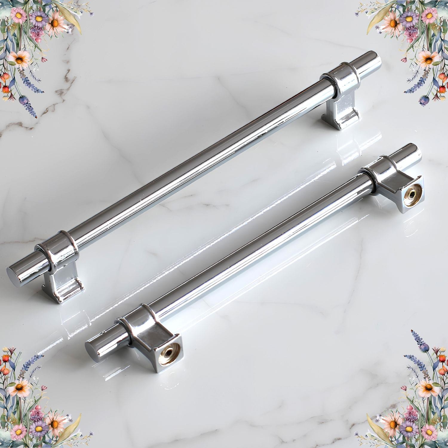 Hisar Krom Düz Metal Kulp 192 mm Mobilya Çekmece Mutfak Dolabı Dolap Kulpları kulpu Kulbu