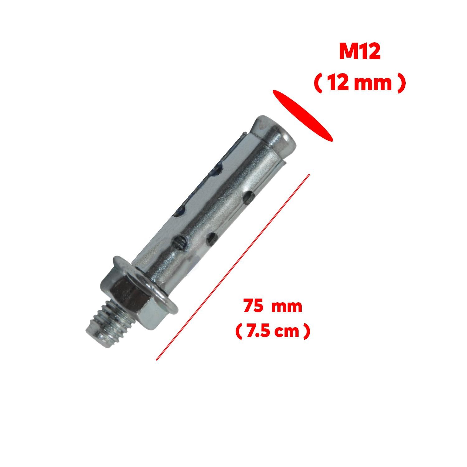 Saplamalı Gömlek Çelik Dübel M12x75 mm Raf Montaj Bağlantı Zemin Monte Tavan Beton Asma Aparat