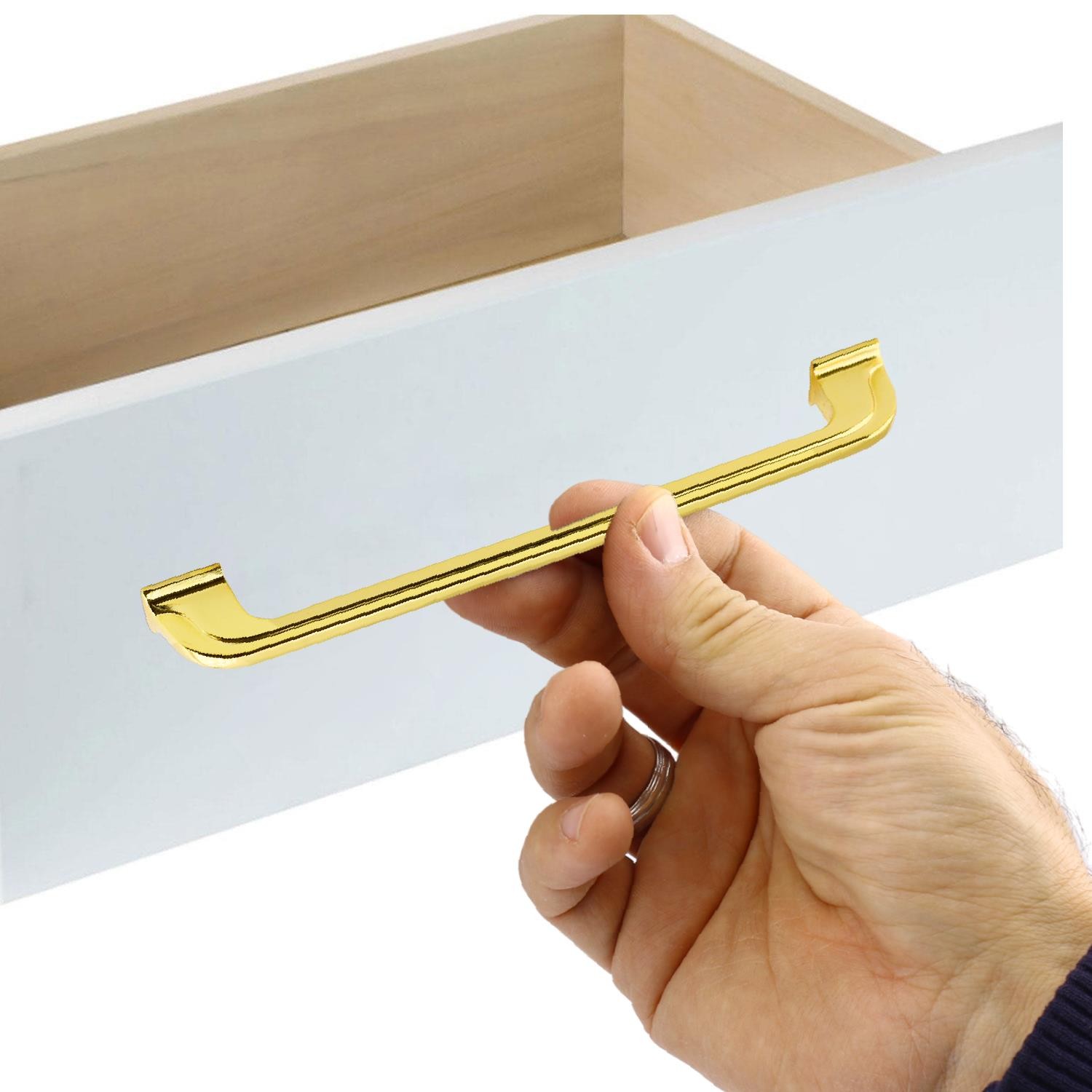 Mobilya Kulbu (10 Adet) Mutfak Dolabı Çekmece Dolap Kapak Kulpu Düz 160 Mm Gold Altın Metal Kulpları