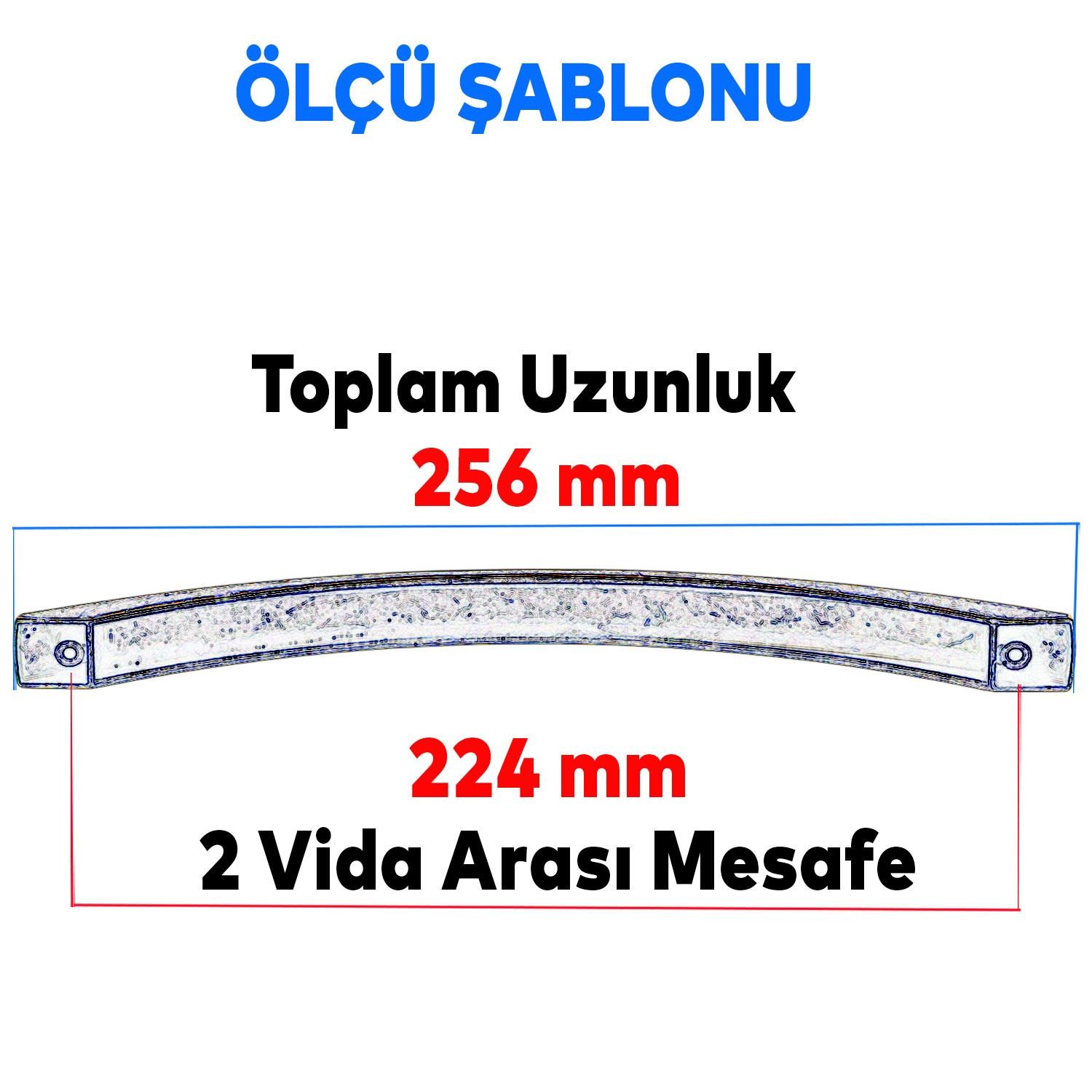 Berilay (224 MM - 22.4 CM) Mobilya Mutfak Çekmece Dolabı Dolap Kulpu Kulbu Krom Metal Kulpları