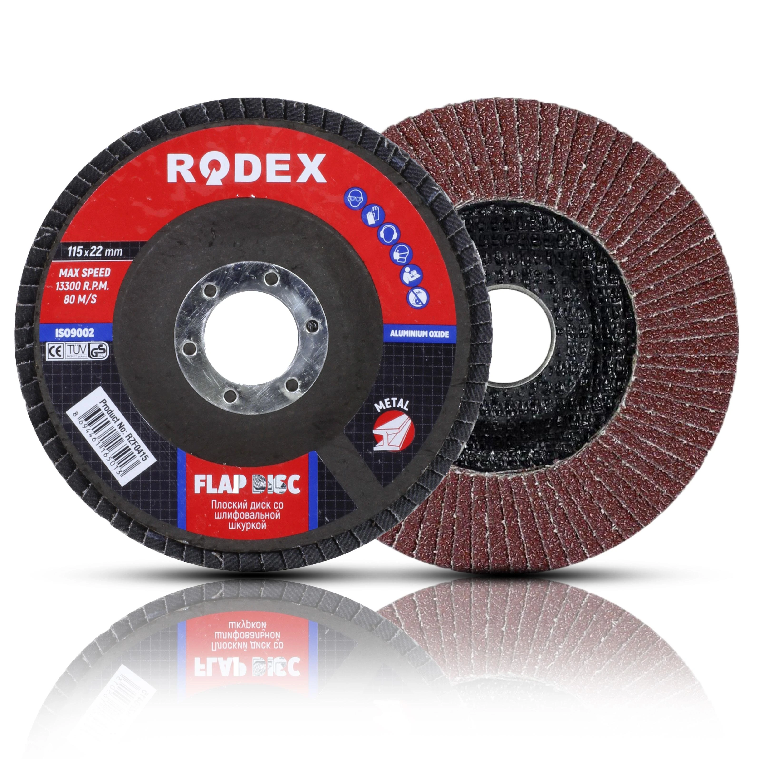 Rodex Avuç İçi Taşlama Flap Disk Zımpara 115 mm- Badem10