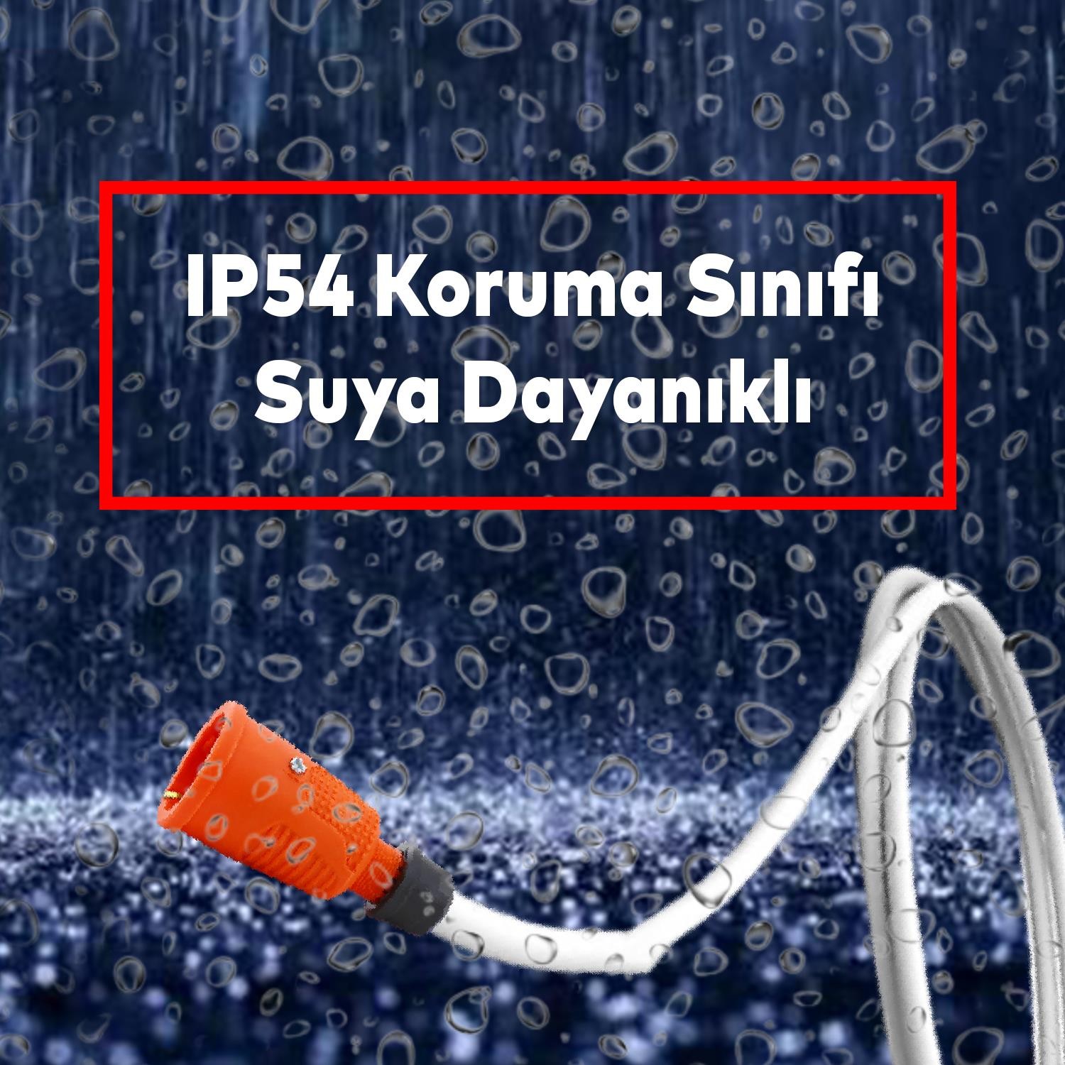 Bylion Sağlam Monofaze Kauçuklu Kablo Bahçe Dış Mekan Korunaklı IP54 Su Geçirmez Turuncu Dişi Fiş Tek 16A