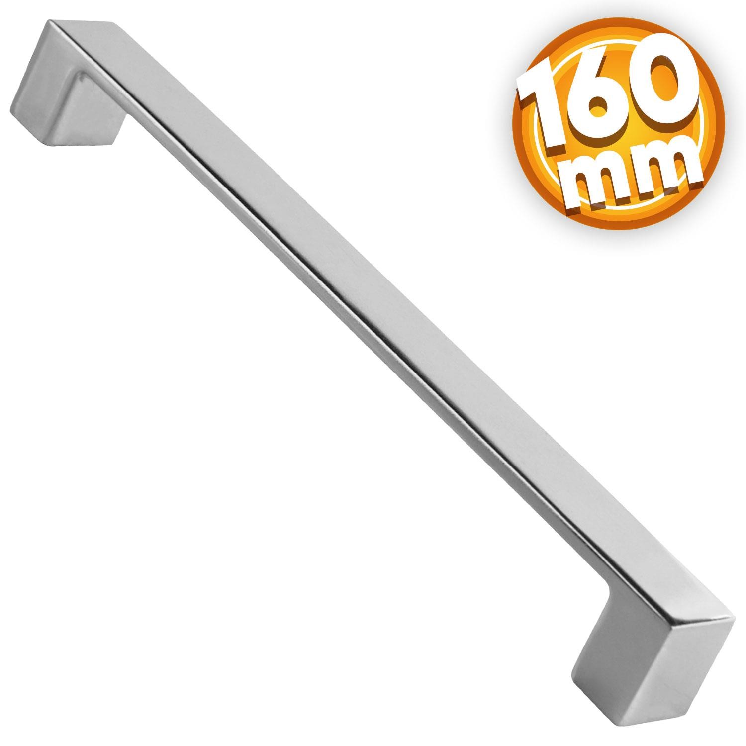 Bihter Düz Krom (160 MM - 16.0 CM) Mobilya Mutfak Dolabı Çekmece Dolap Kulpu Kulbu Metal Kulpları