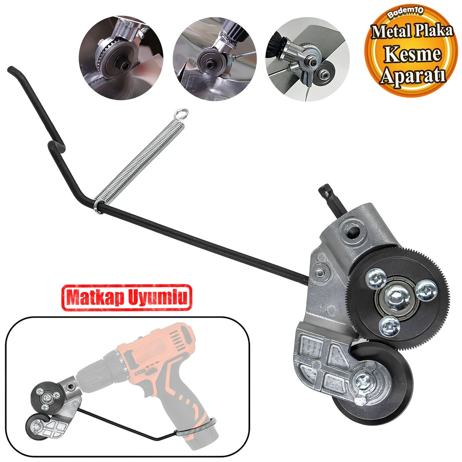 Metal Plaka Sac Kesme Aparatı Matkap Ucuna Takılabilir Endüstriyel Güçlü Kesim Başlığı Daire Testere