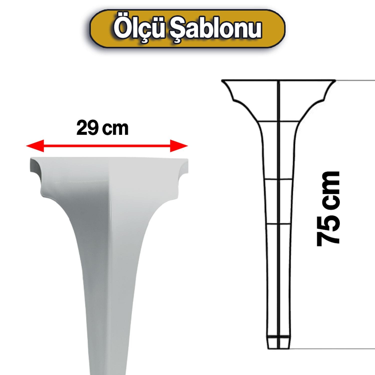 4 Adet Lukens Masa Dresuar Ayağı 75 cm Plastik Beyaz Ayak Mutfak Yemek Masası Mobilya Ayakları