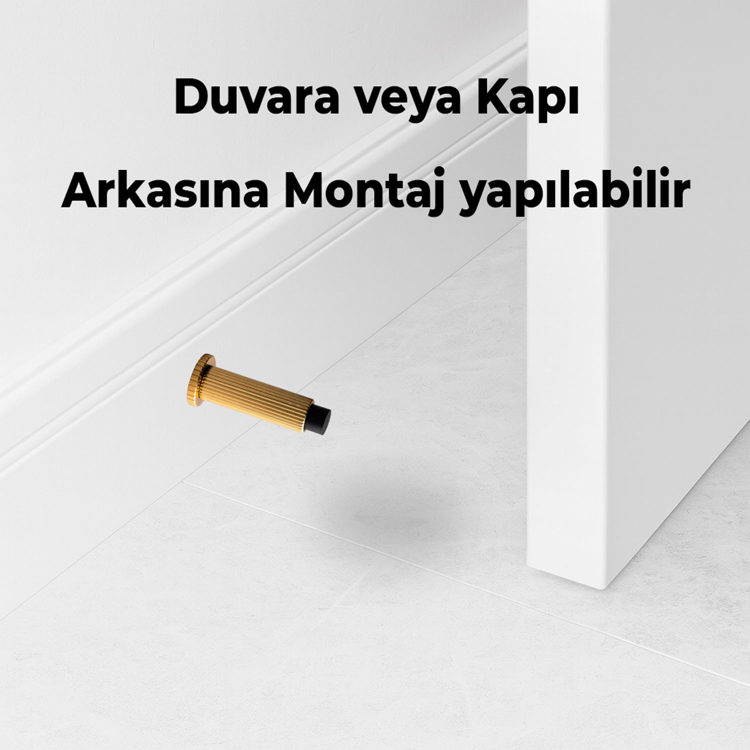 Kapı Stoperi Tamponu Çizgili Altın Vidalı Metal Tutacağı Tutucu Kapı Arkası Duvar Kolu Stopu Takozu