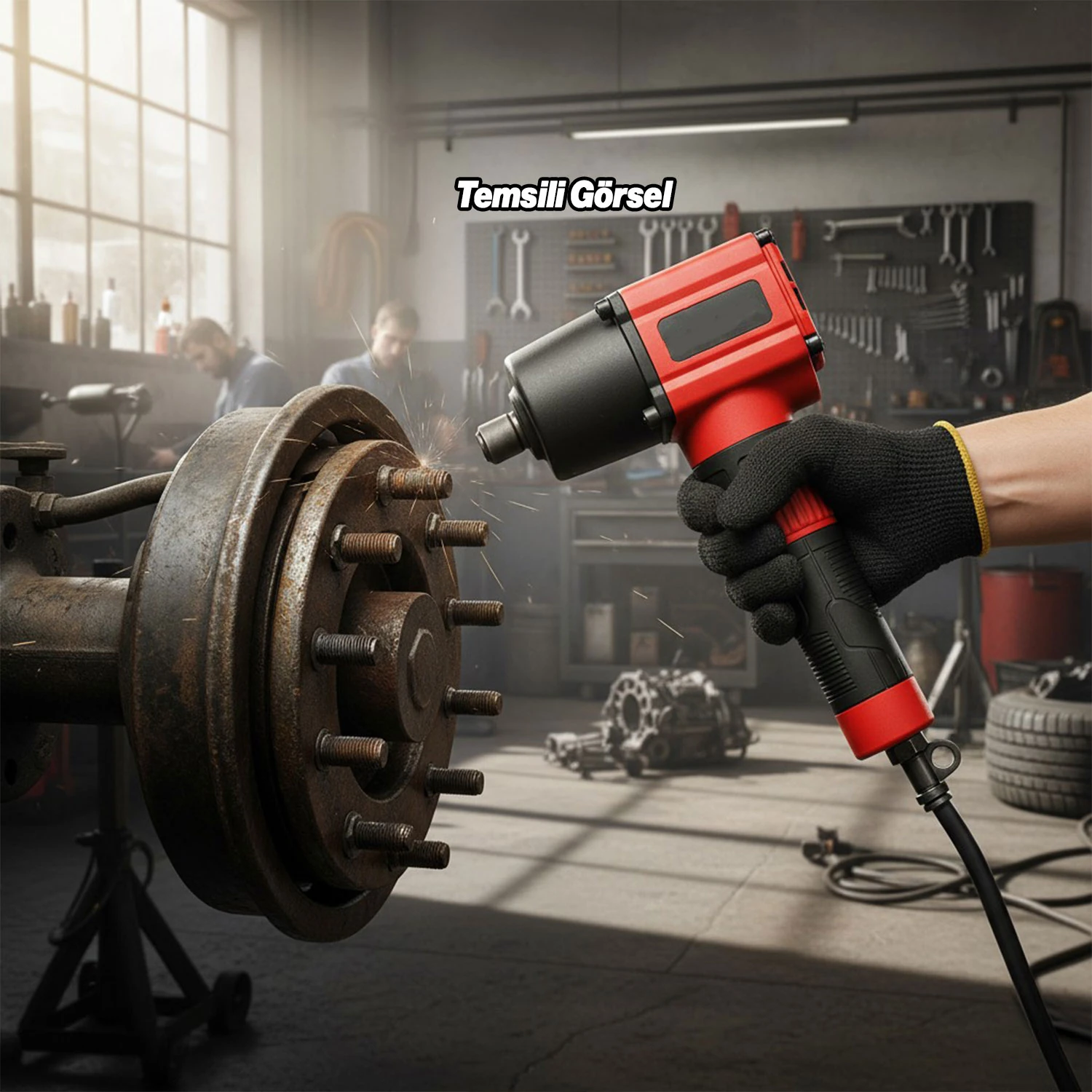 Profesyonel 1/2'' Havalı Somun Sökme Makinesi 92 KGM Güçlü Torklu Darbeli Lokma Sökücü