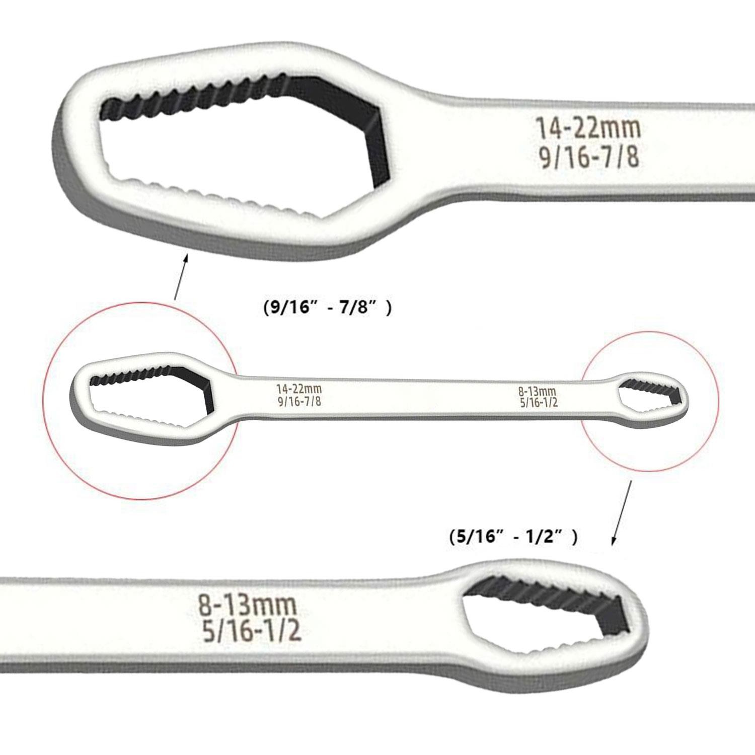 Victor Çift Ağızlı Evrensel Kendinden Sıkma Çok Amaçlı Anahtar Çelik İngiliz Torx Cırcır Anahtarı Krom 8-13 / 14-22 mm