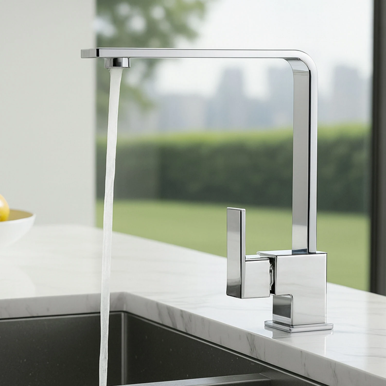 Mutfak Evye Bataryası Krom 360 Derece Döner Başlıklı Dayanıklı Su Tasarruflu Lavabo Musluğu