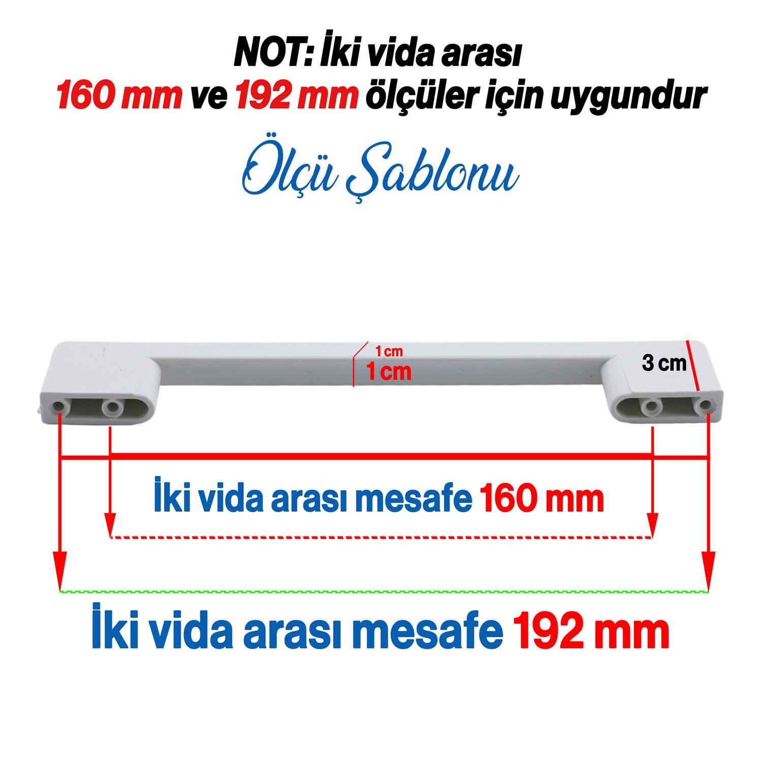 10 Adet Plastik Kulp Köprü Mobilya Mutfak Dolabı Çekmece Dolap Kulpları Kapak Kulpu Beyaz 160 mm