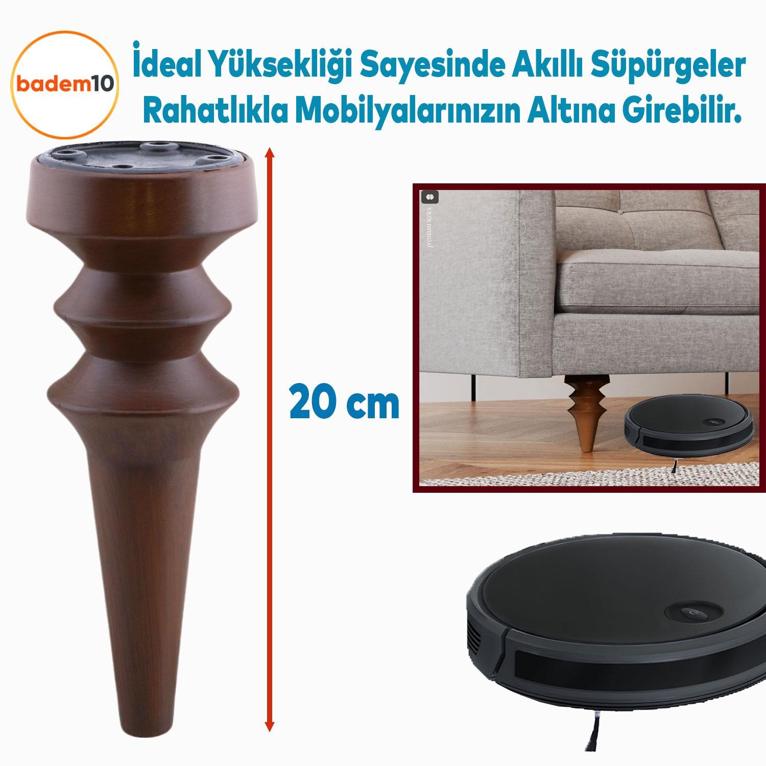 Oliva Ahşap Desen 20 cm Mobilya Kanepe Koltuk Tv Ünitesi Konsol Yükseltme Ayağı Ayakları 4 Adet