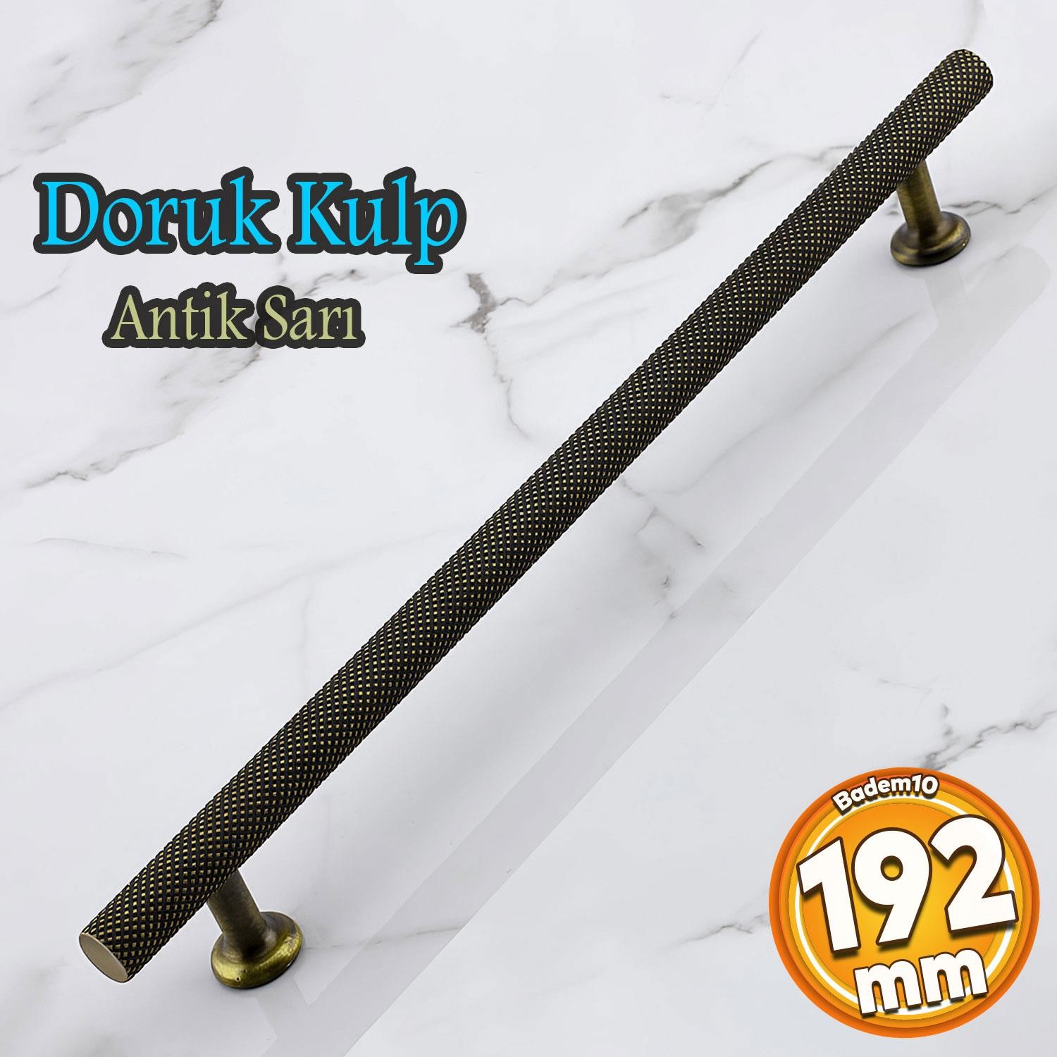 Doruk 192 mm Eskitme Antik Sarı Metal Mobilya Mutfak Çekmece Dolap Dolabı Kulpu Kulbu Kulpları