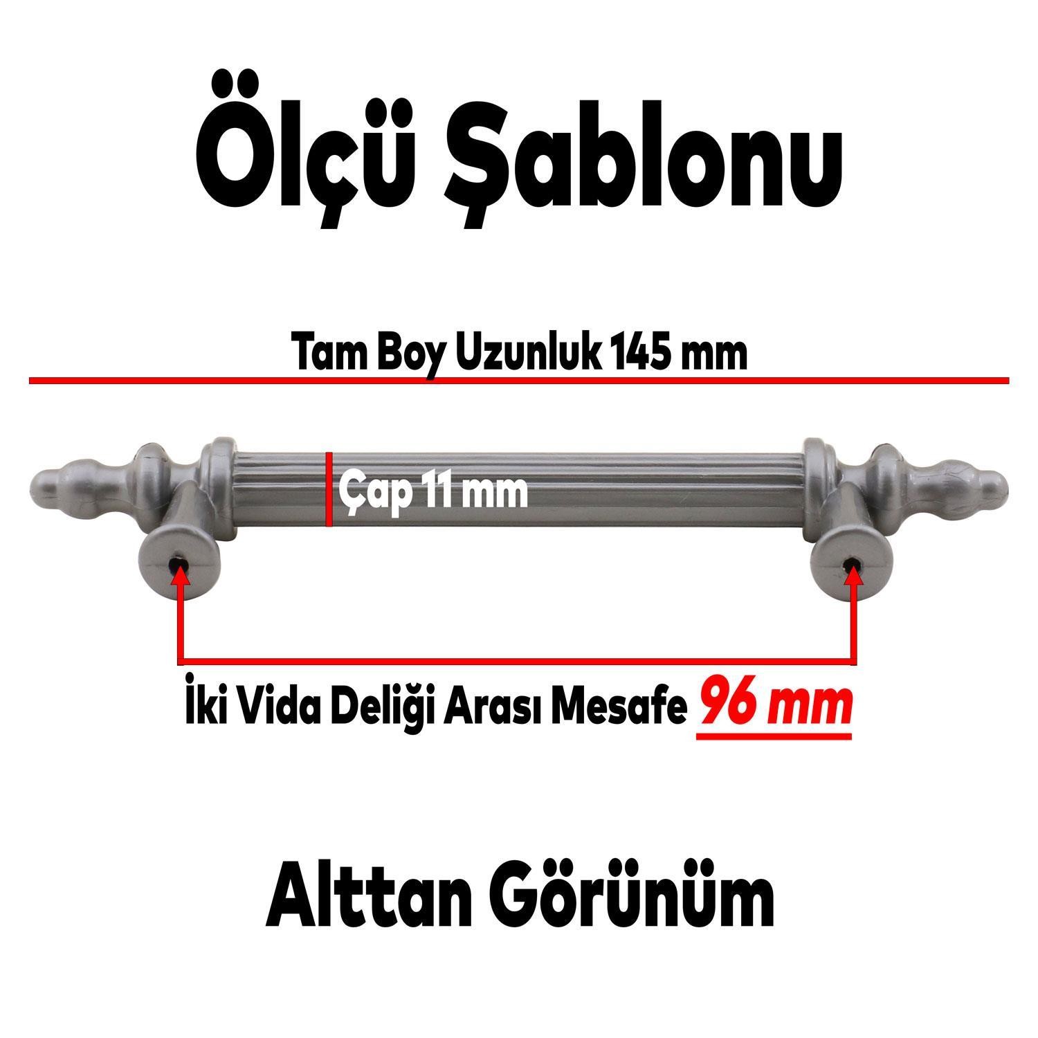 Polavit 96 Mm (SERT PLASTİK) Kulp Mobilya Çekmece Mutfak Dolap Dolabı Kulpu Kulbu Kulpları (10 ADET)