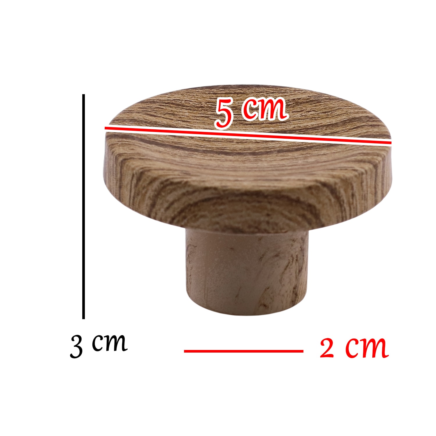 Tek Vidalı Bohem İç Bükey Plastik Düğme Kulp Kubik Kayın Bej Renk Mobilya Dolap Çekmece Kulpu Kulbu