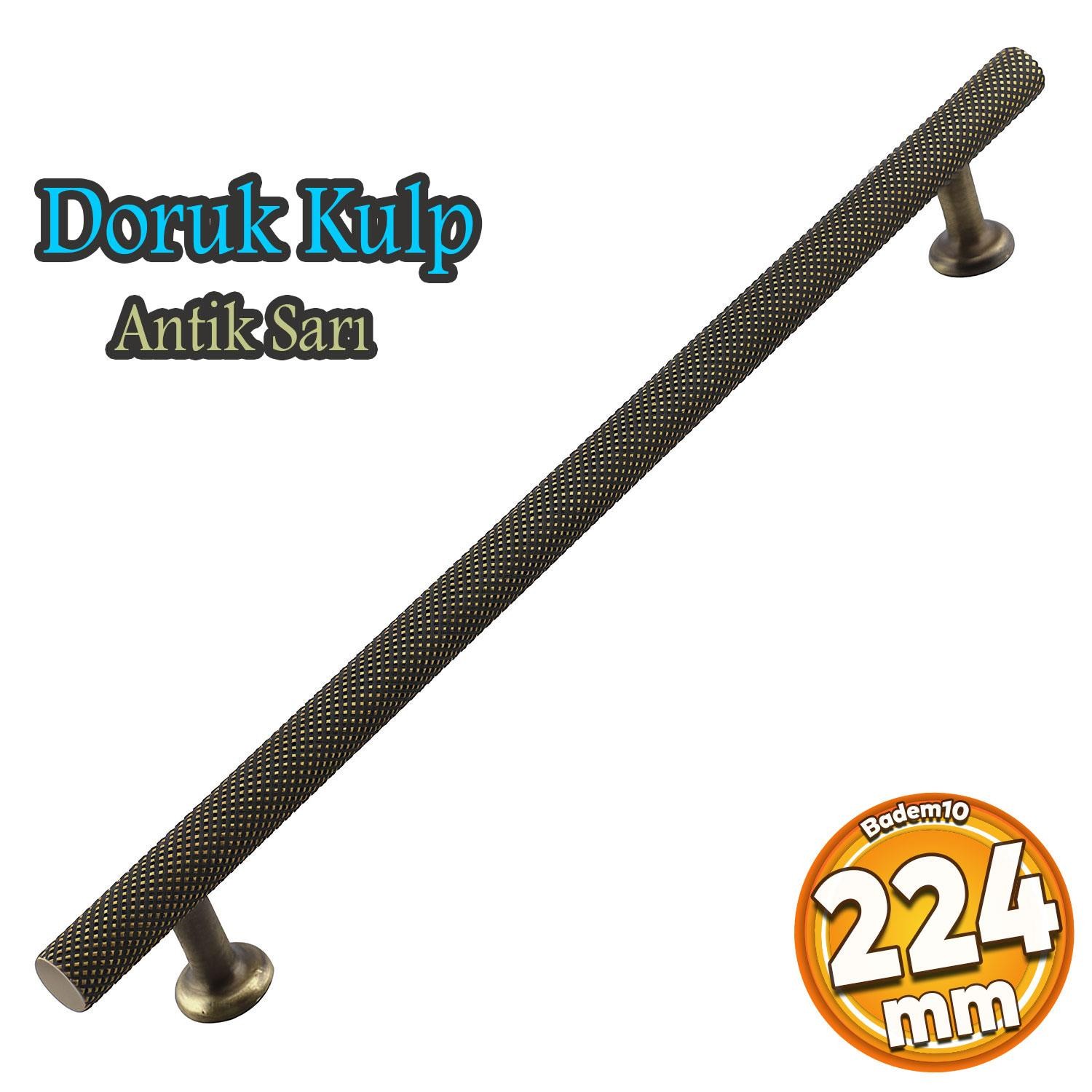 Doruk 224 mm Eskitme Antik Sarı Metal Mobilya Mutfak Çekmece Dolap Dolabı Kulpu Kulbu Kulpları