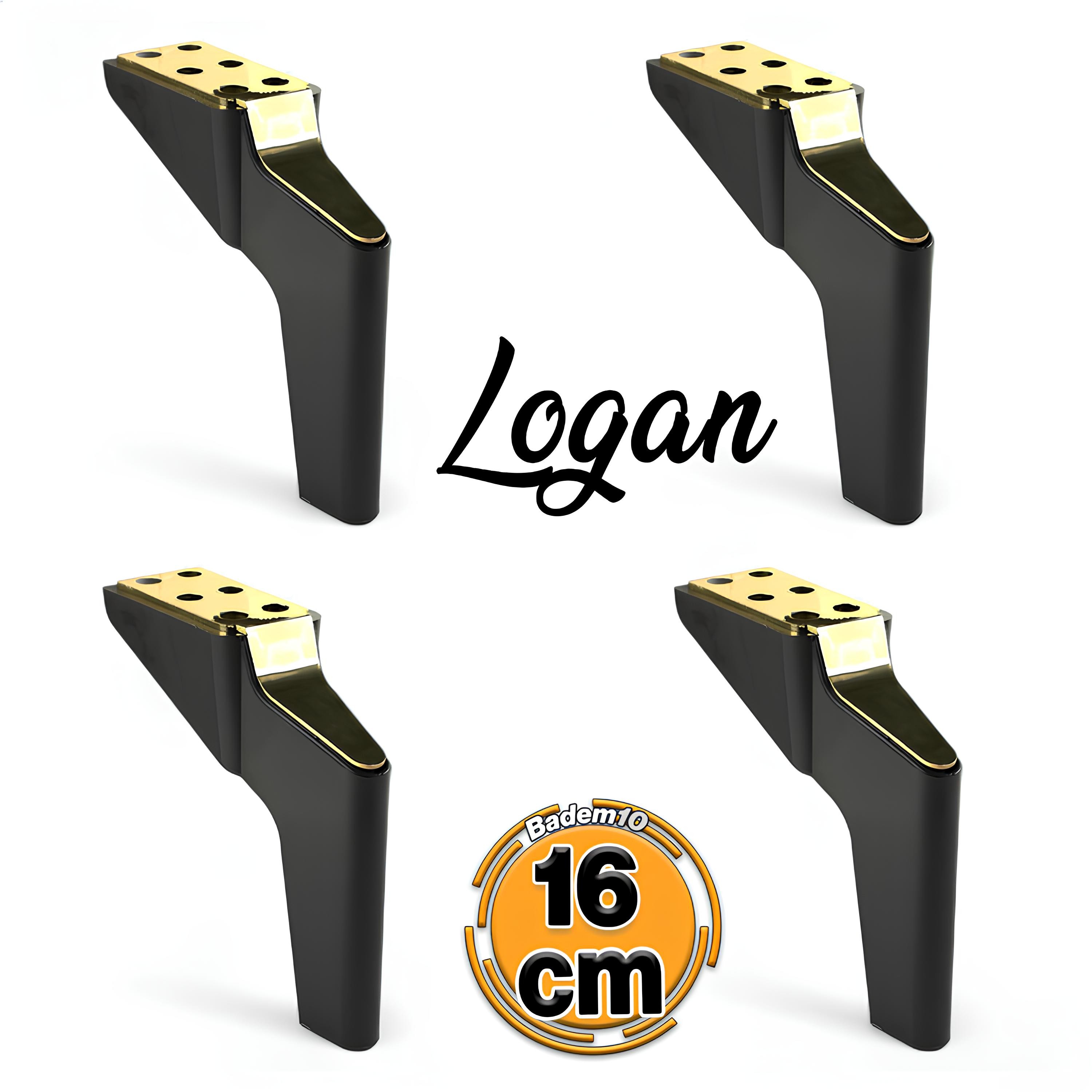 Logan 4 Adet Set 16 Cm Siyah Altın Mobilya Tv Ünitesi Koltuk Kanepe Destek Ayağı Ayakları M8 Civata