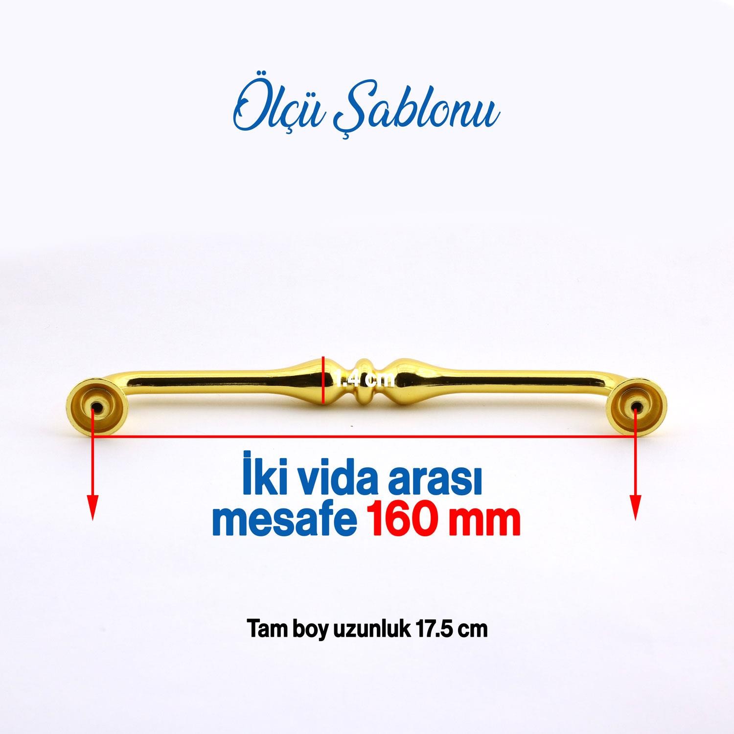 Yayık Kulp Mobilya Mutfak Dolabı Çekmece Dolap Kulpları Kapak Kulpu Kulbu Gold Renk 160 mm Metal