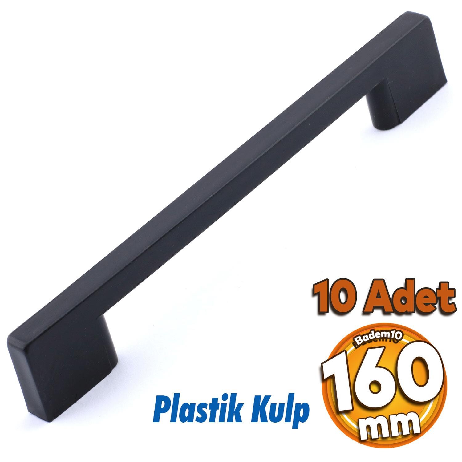 Köprü 160 Mm (SERT PLASTİK) Siyah Mobilya Mutfak Dolabı Çekmece Dolap Kulpu Kulbu Kulpları 10 Adet