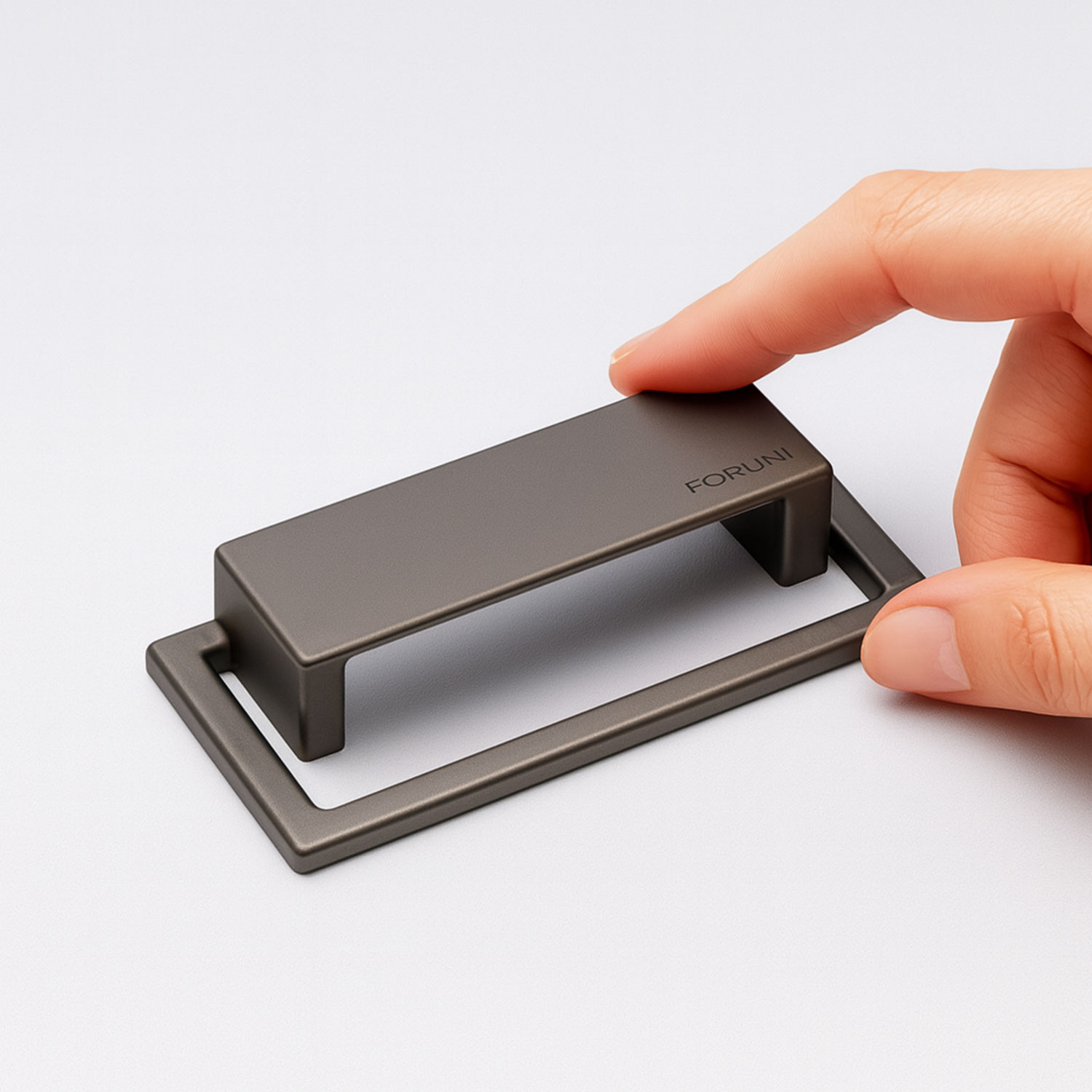 Marko Soft Füme Metal Gömme Mobilya Kulp Modern Dolap ve Çekmece Dayanıklı Dekoratif Kulplar