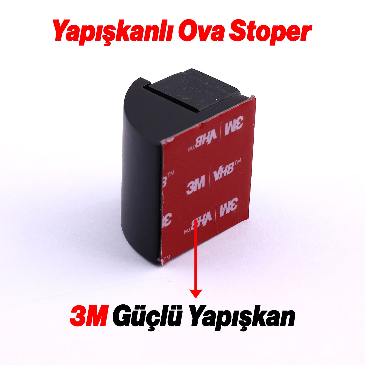 Metal Kapı Stoperi 3’lü Set Siyah Oval Model Güçlü Yapışkanlı Kauçuk Kapı Tamponu Durdurucu Koruyucu