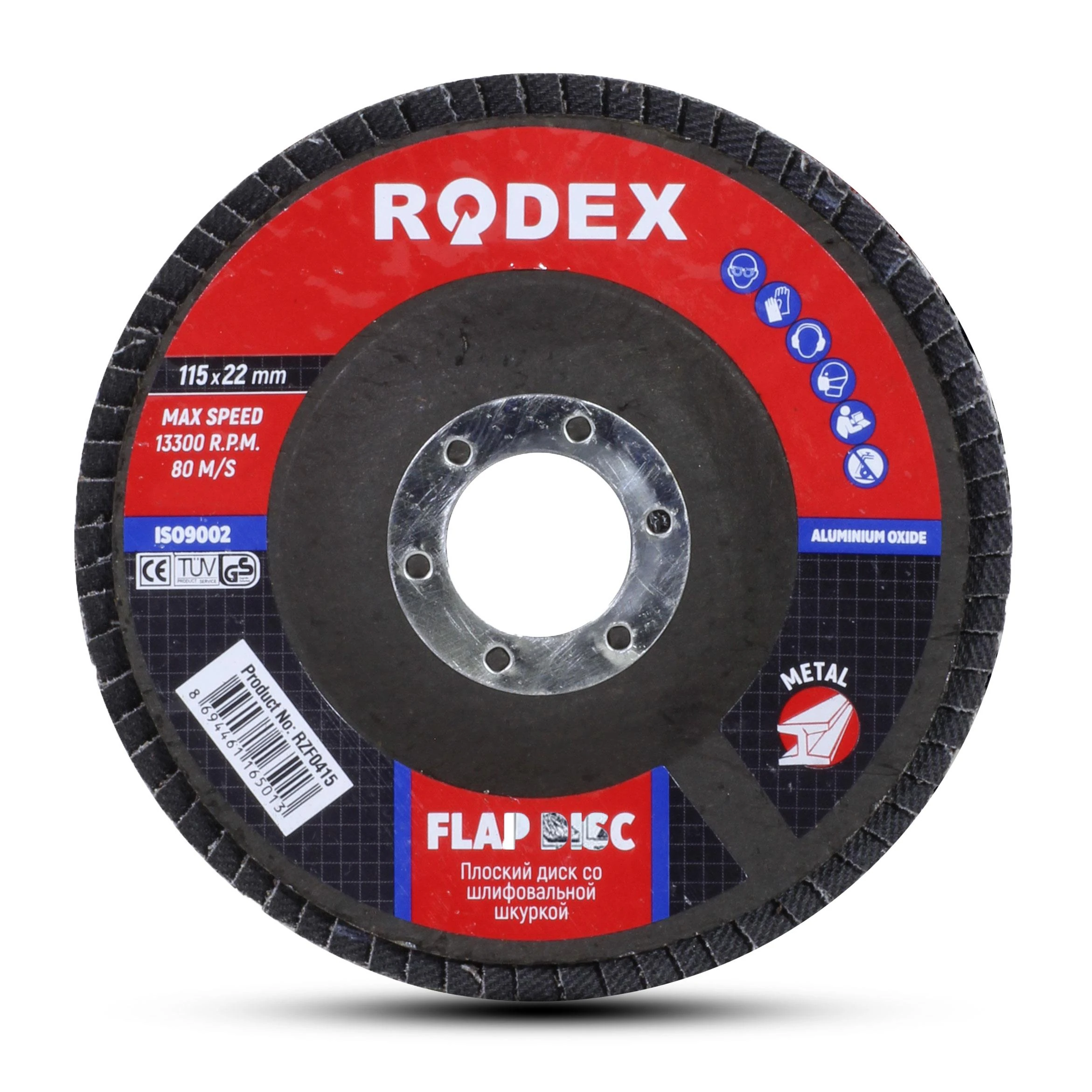 Rodex Avuç İçi Taşlama Flap Disk Zımpara 115 mm- Badem10