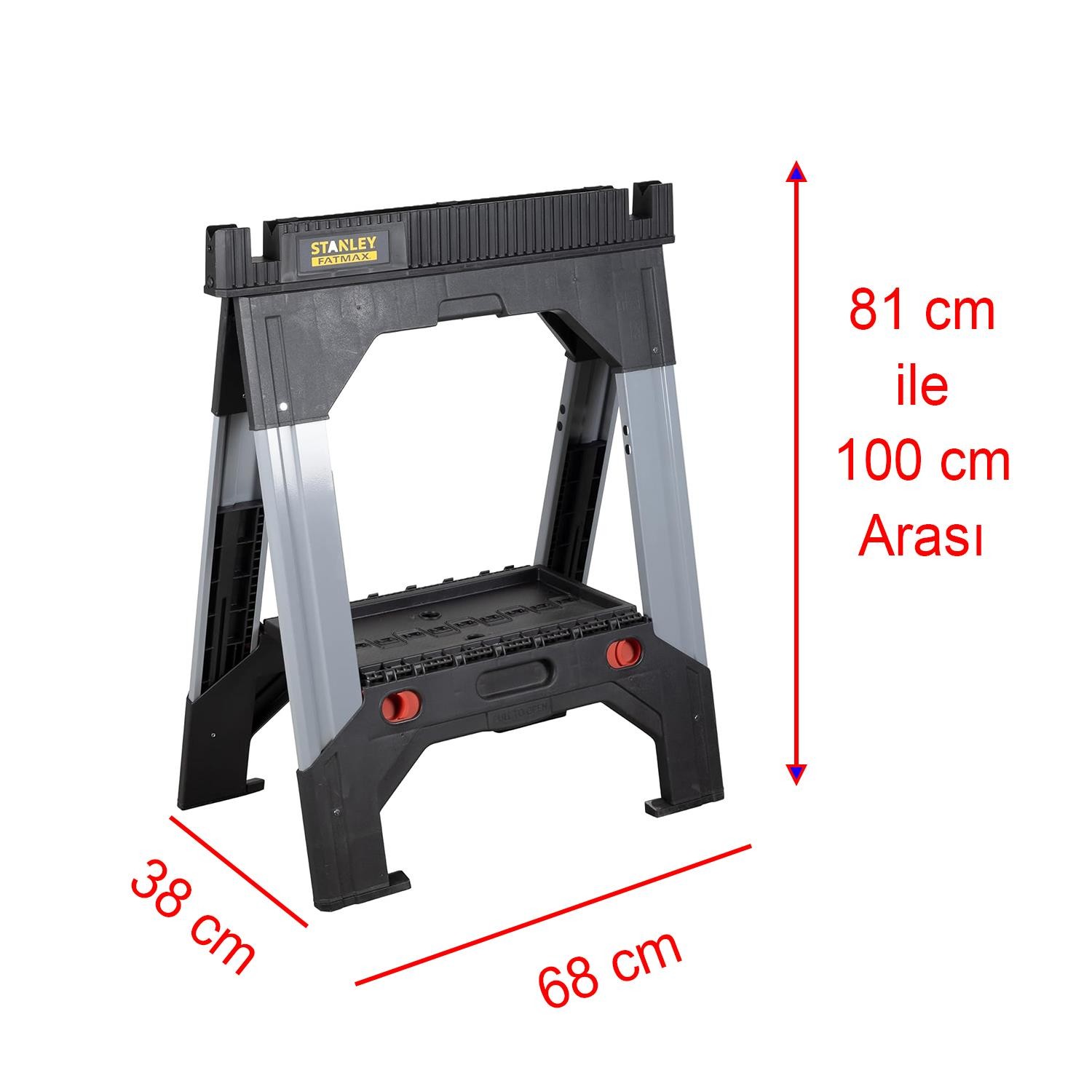 Stanley Katlanabilir Teleskopik Ayarlanabilir Ayaklı Tezgah 1300 Kg Dayanıklı Sehpa Masa 1 Takım