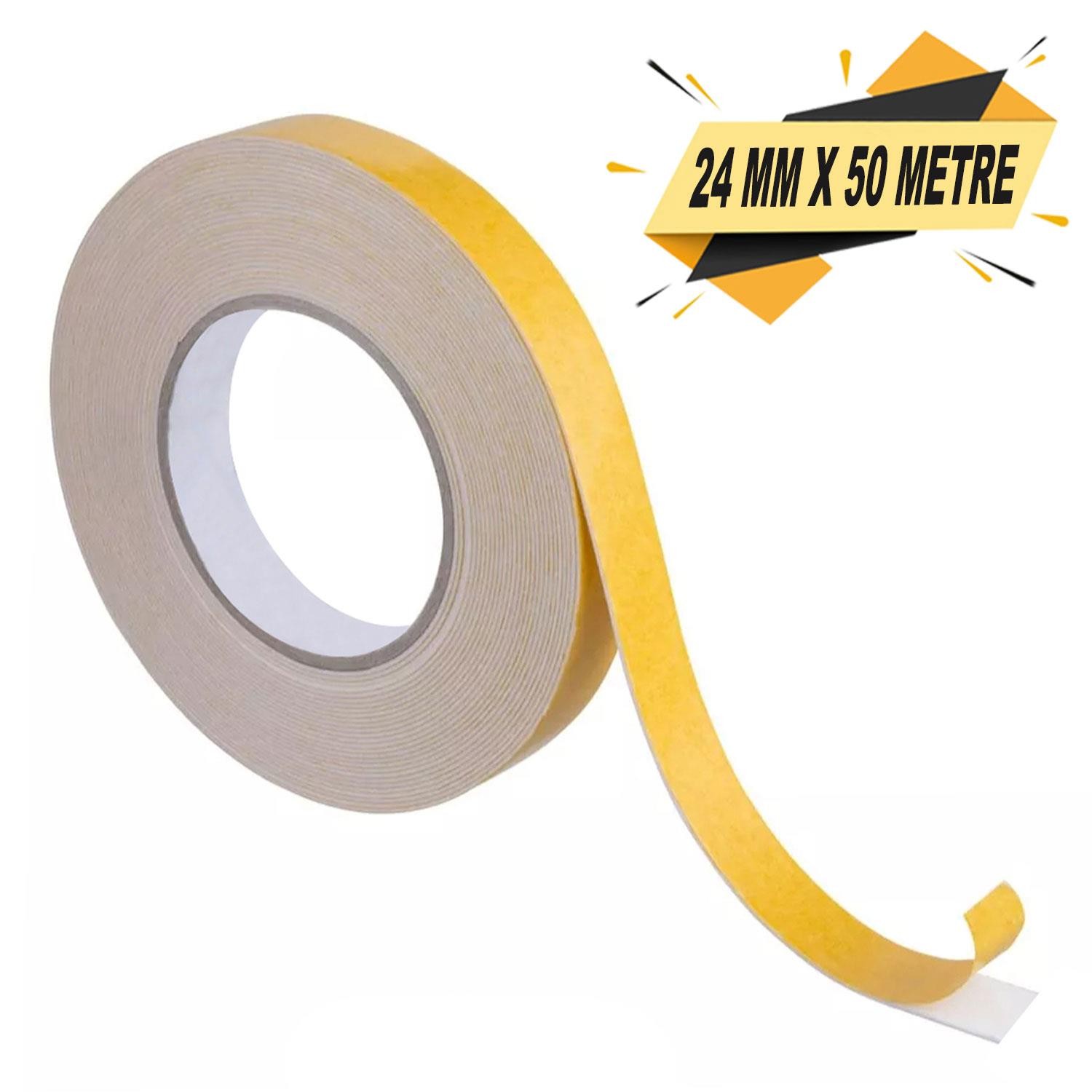 Çift Taraflı Köpük Bant Eva Montaj Bandı Beyaz 24 mm x 50 Metre