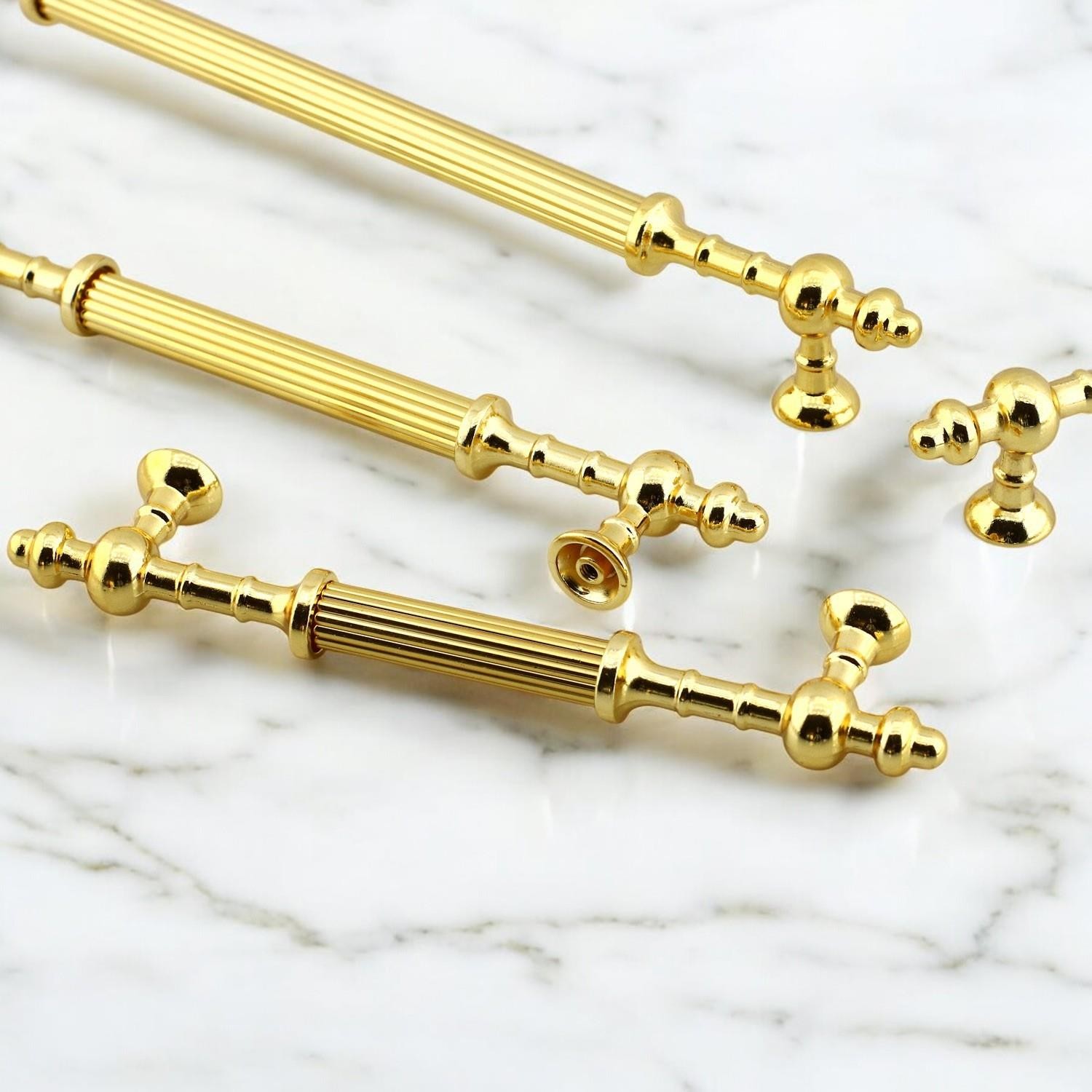 Kader Gold Metal Kulp 128 mm- 12.8 cm Mobilya Çekmece Mutfak Dolabı Dolap Kulpları Kulbu Kulpu Altın