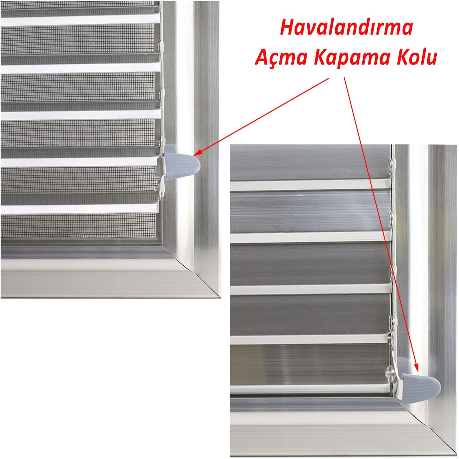 Menfez Banyo Wc Tuvalet Havalandırma Alüminyum Panjur Gri 40x50 CM