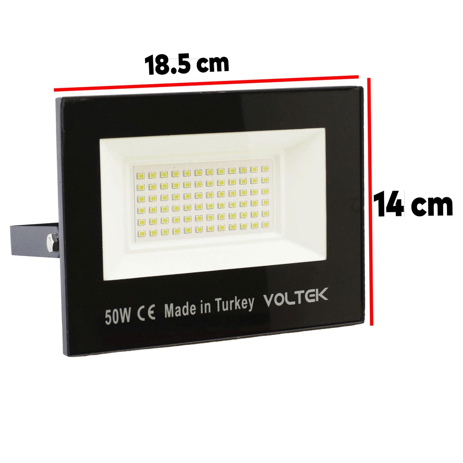 Voltek 50W Led Projektör Armatür Beyaz 6500K Bahçe Sokak Yol Aydınlatma Lambası