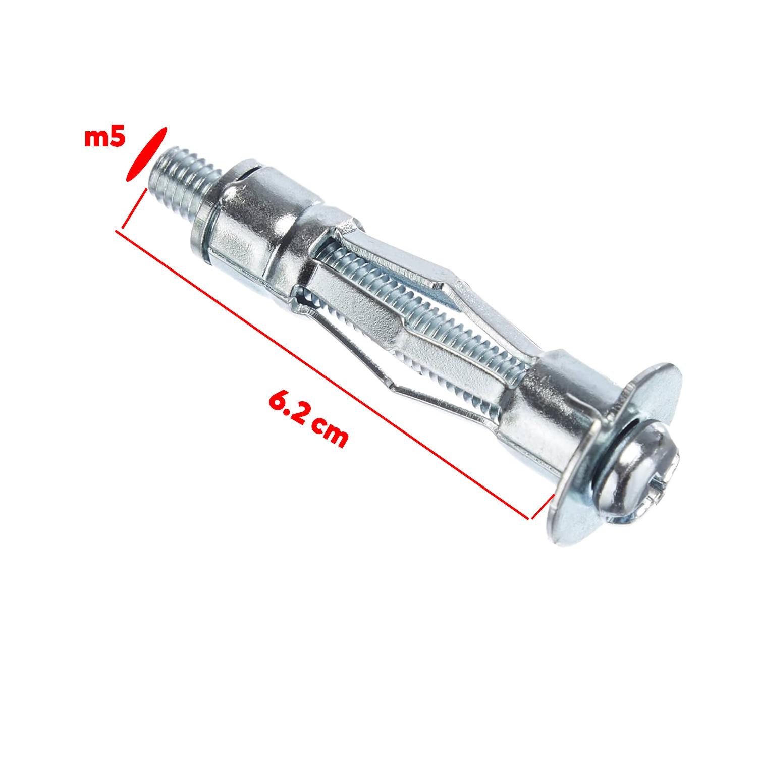 Çelik Alçıpan Boşluk Dübel FRT Tuğla Duvar Bims Paraşüt Dübeli 5x52 Metal 5 Adet