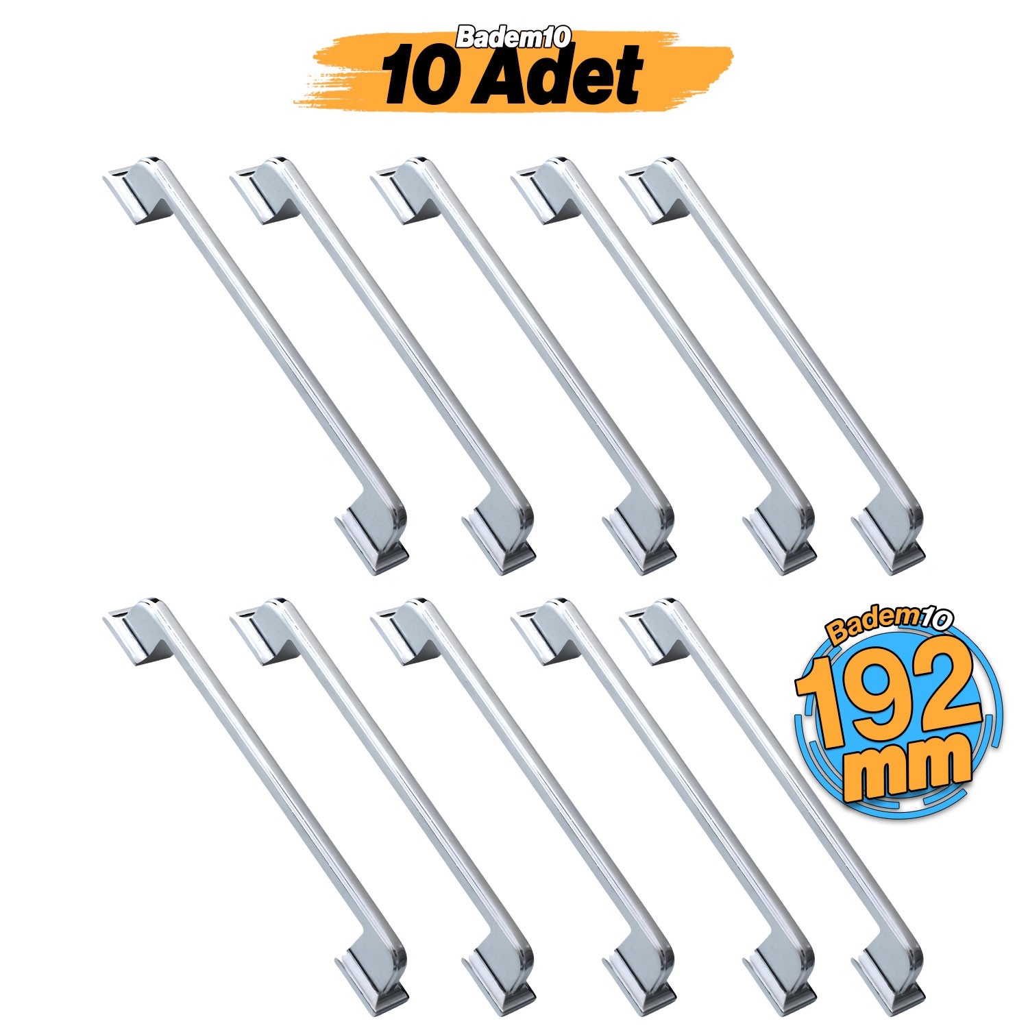 Okyanus Kulpu 10 ADET (192 MM-19.2 CM) Metal Mobilya Çekmece Mutfak Dolap Dolabı Kulpları Kulbu