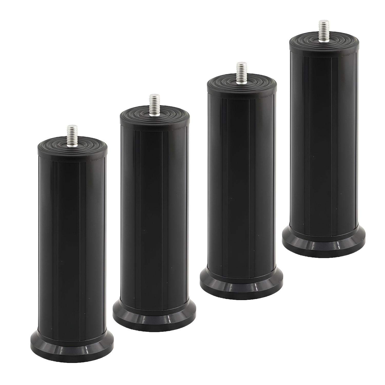 Keson 4 Adet 15 cm Siyah Plastik Mobilya Baza Tv Ünitesi Yükseltme Ayağı Robot Süpürge Uyumlu