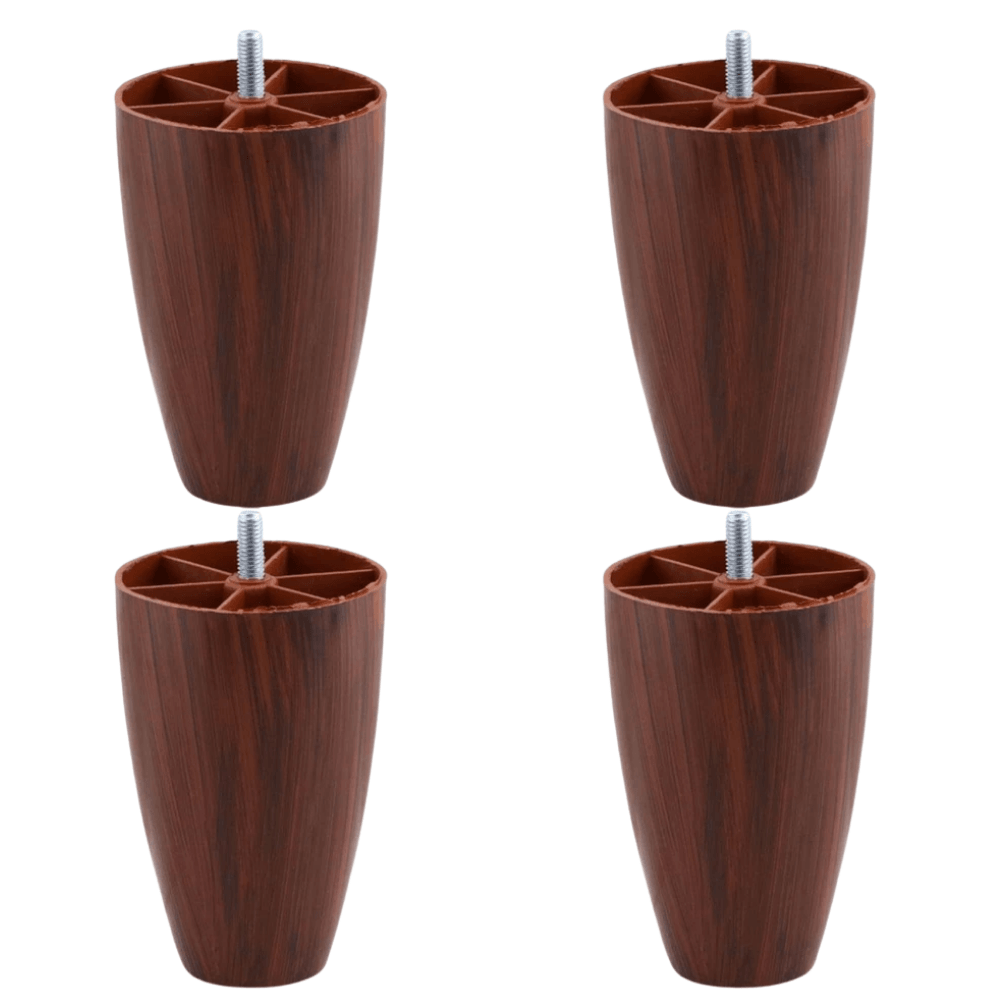 Oval 4 Adet 12 cm (CEVİZ) Desenli Mobilya Dolap Kanepe Koltuk Baza Yükseltici Destek Ayağı Ayakları
