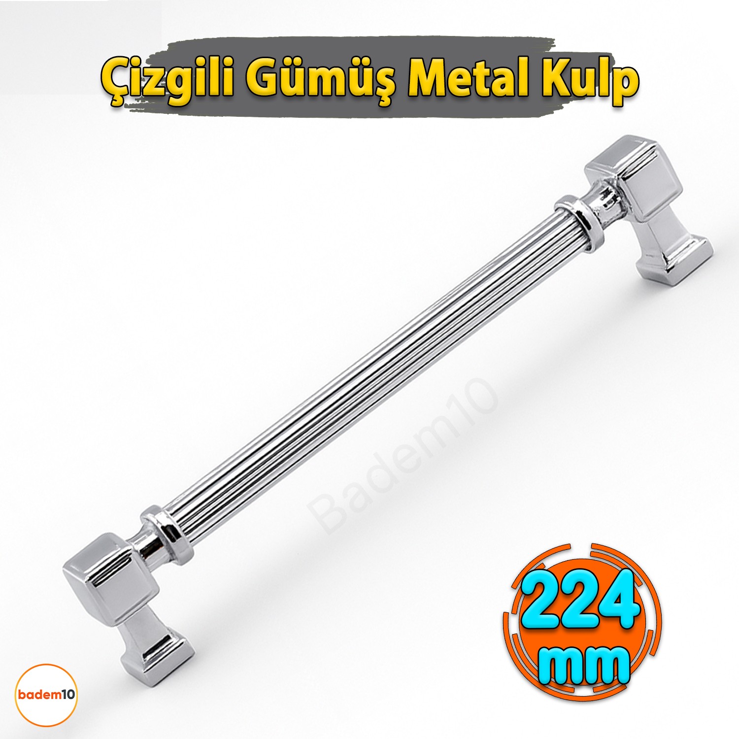 Talas 224 mm Çizgili Krom Renk Metal Kulp Mobilya Çekmece Mutfak Dolabı Dolap Kulpları Kulb 22.4 cm