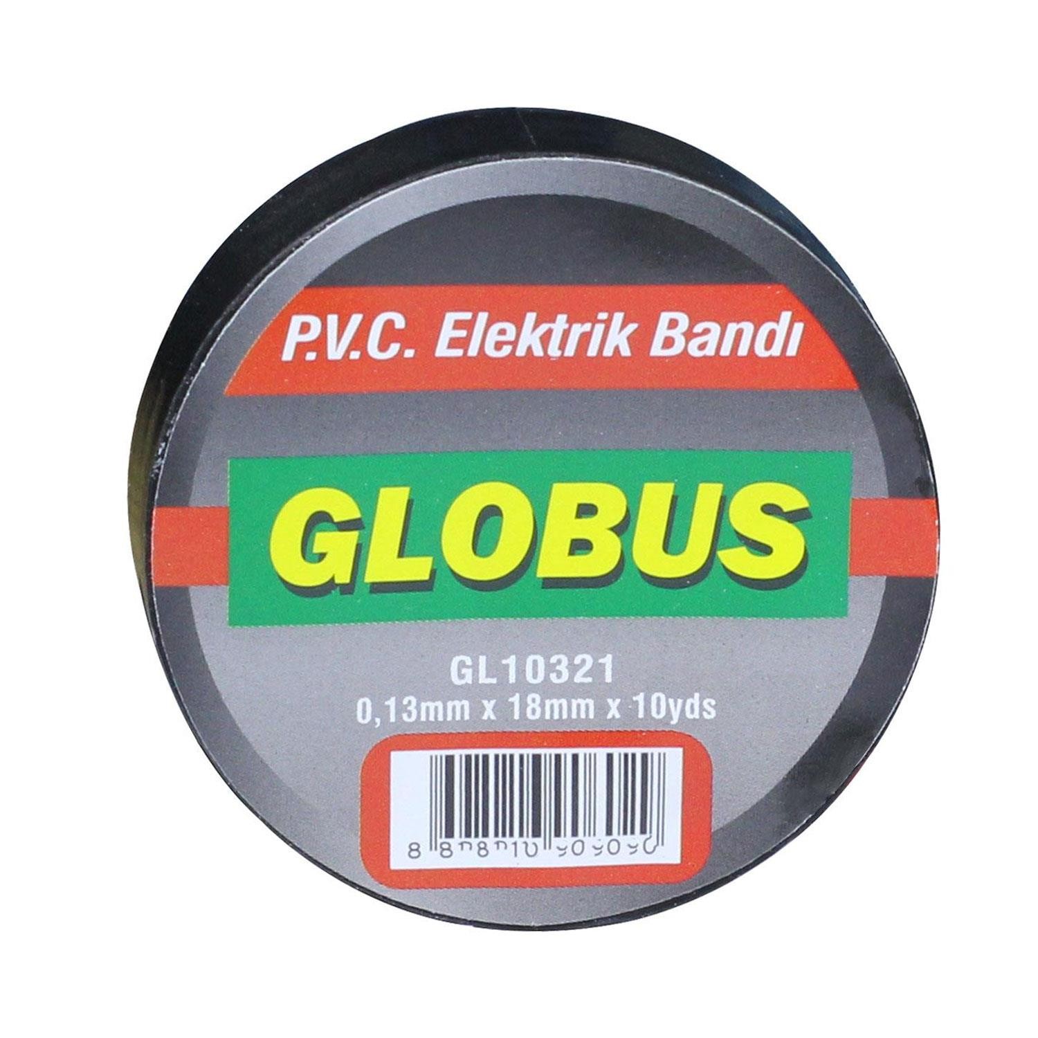 Globus Elektrikçi Bandı Siyah İzole Elektirik Bant Bandı Pvc 9 MT (5 ADET)