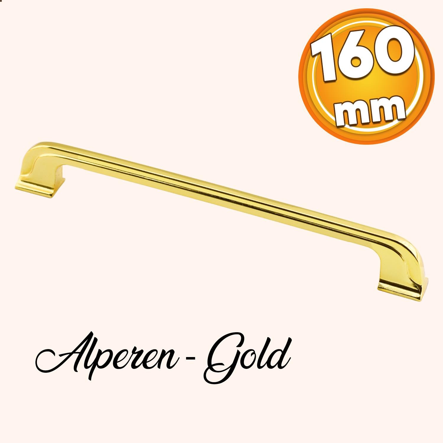 Mobilya Kulbu (10 Adet) Mutfak Dolabı Çekmece Dolap Kapak Kulpu Düz 160 Mm Gold Altın Metal Kulpları