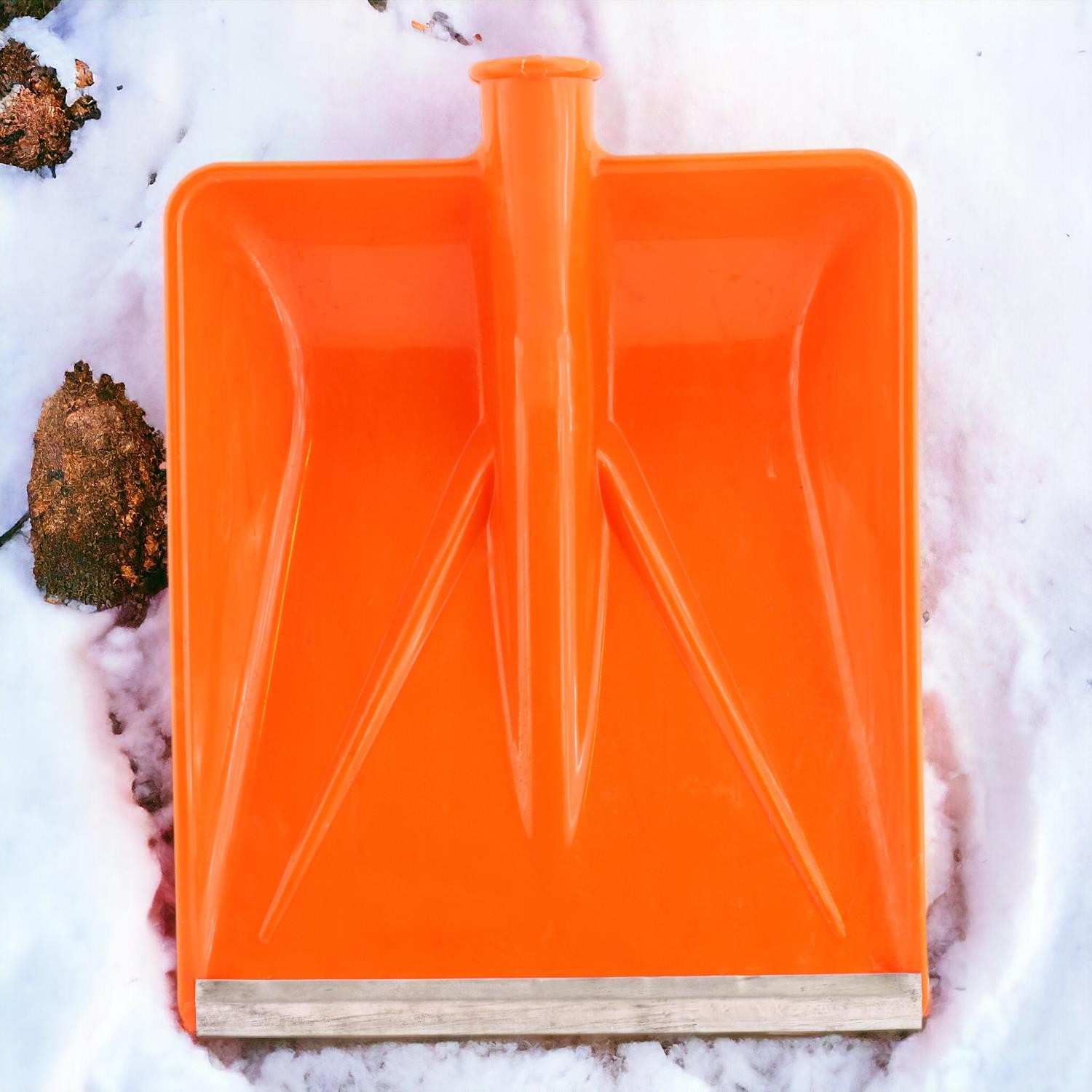 Kar Küreme Küreği Plastik Faryap Ahır Gübre Hayvan Pisliği Temizleme Turuncu 32.5x38 cm Kürek