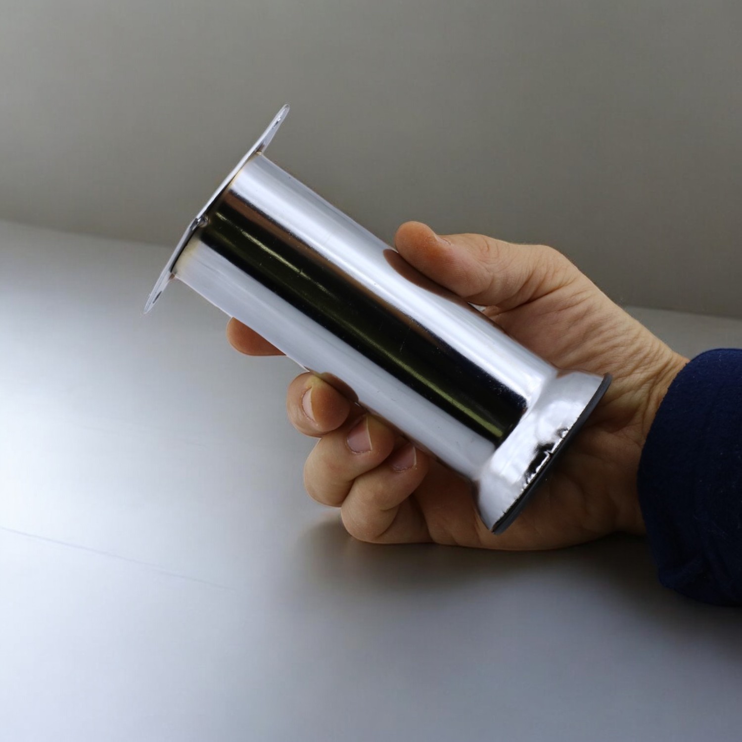 (12 ADET) Metal Krom 15 cm Ayakları Baza Mobilya Koltuk Kanepe Yatak Çekyat Destek Yükseltme Ayağı