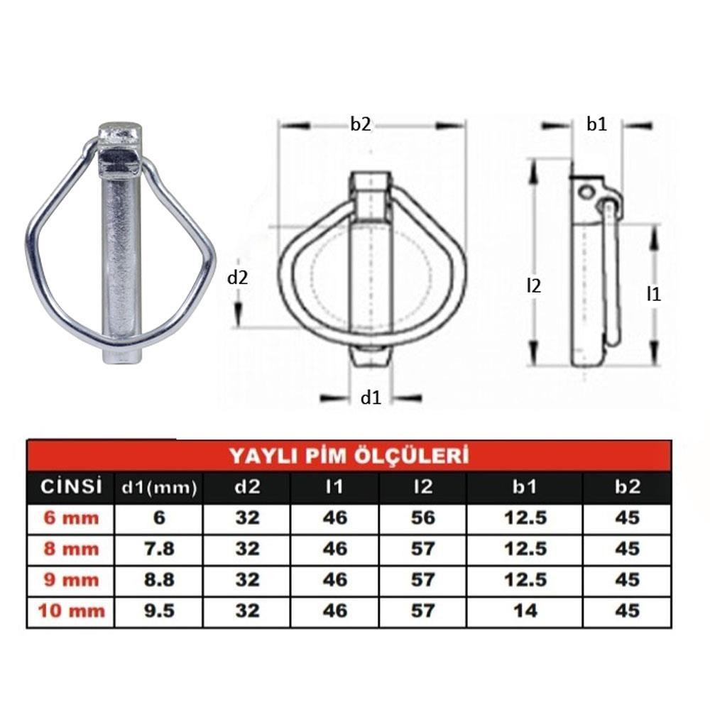 Traktör Pimi Yaylı Pim Kaliteli Çelik