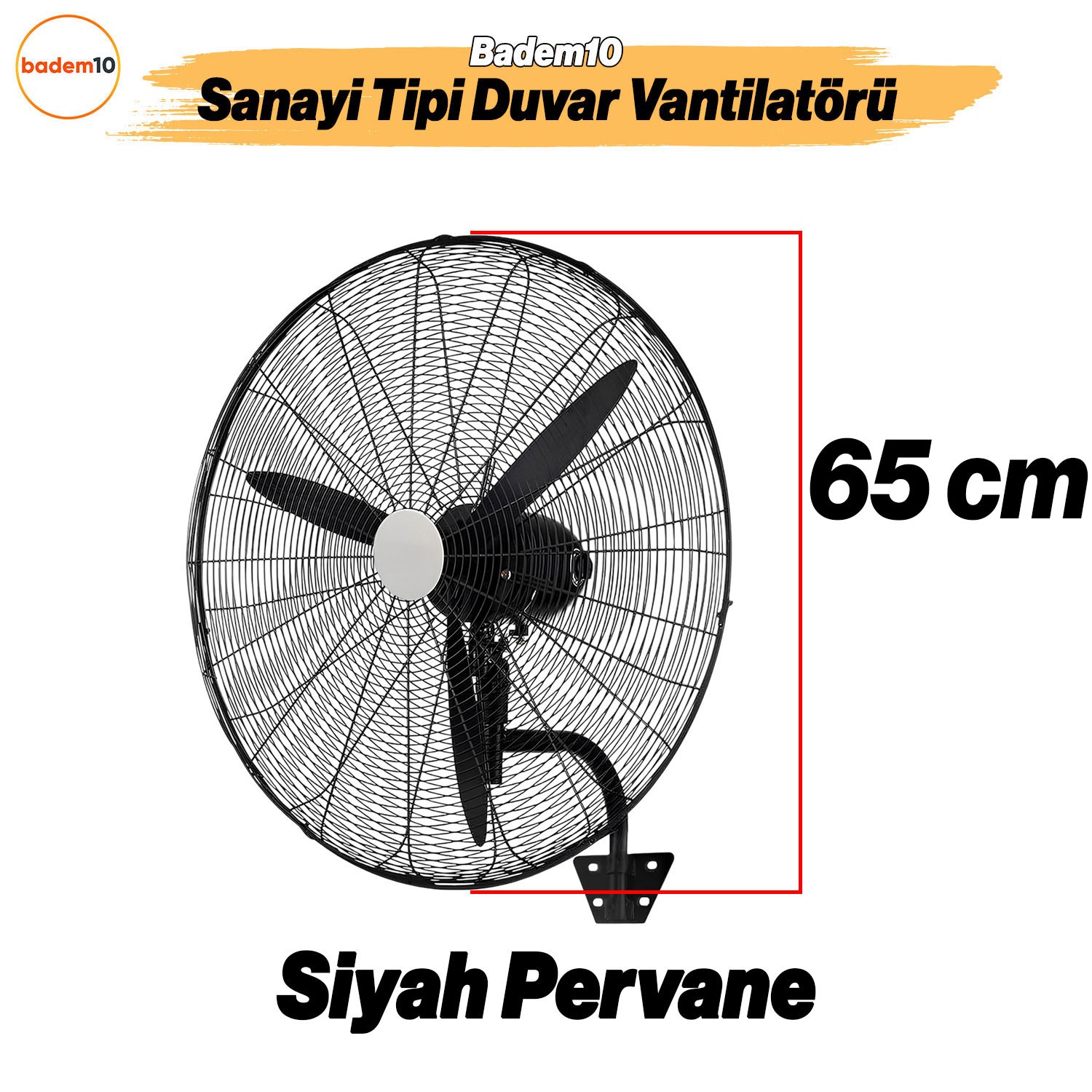 Sanayi Tipi Kumandalı 65 cm 190 W Duvar Vantilatörü Endüstriyel Geniş Sessiz Duvara Monte Fan