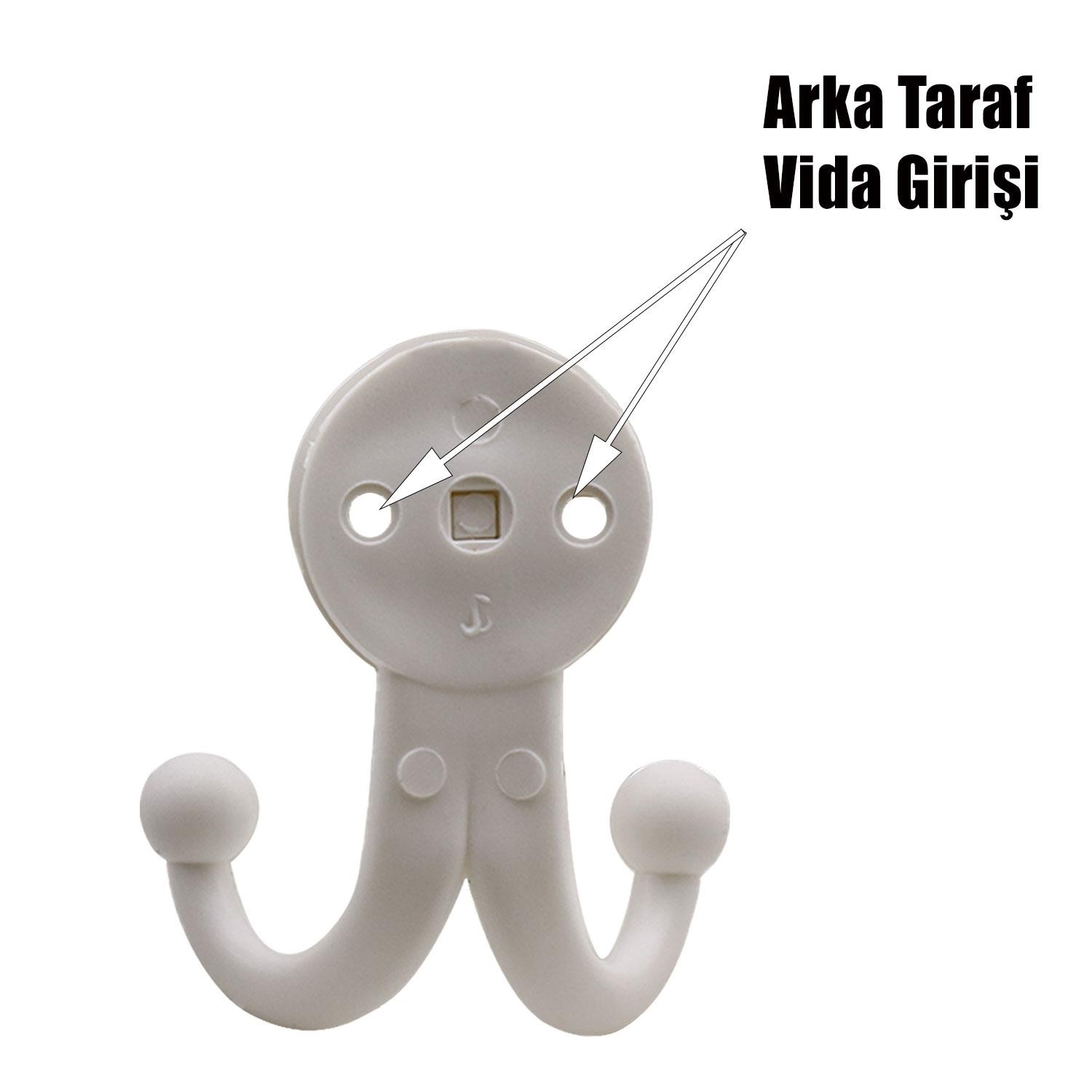 Karataş Askılık Vestiyer Duvar Askısı Dolap Elbise Askılığı Sert Plastik Beyaz